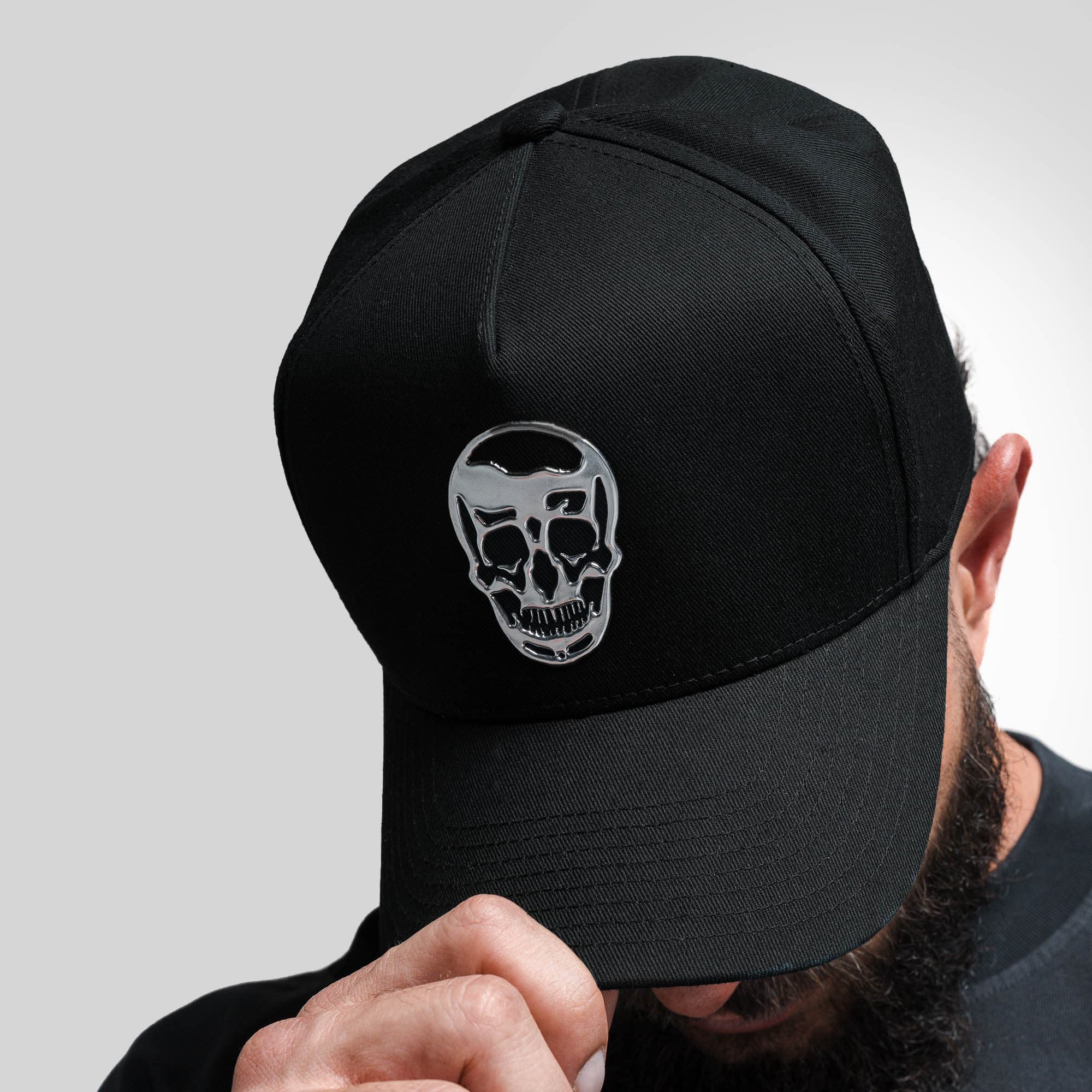 5-Panel Chrome Skull Hat - Image 7