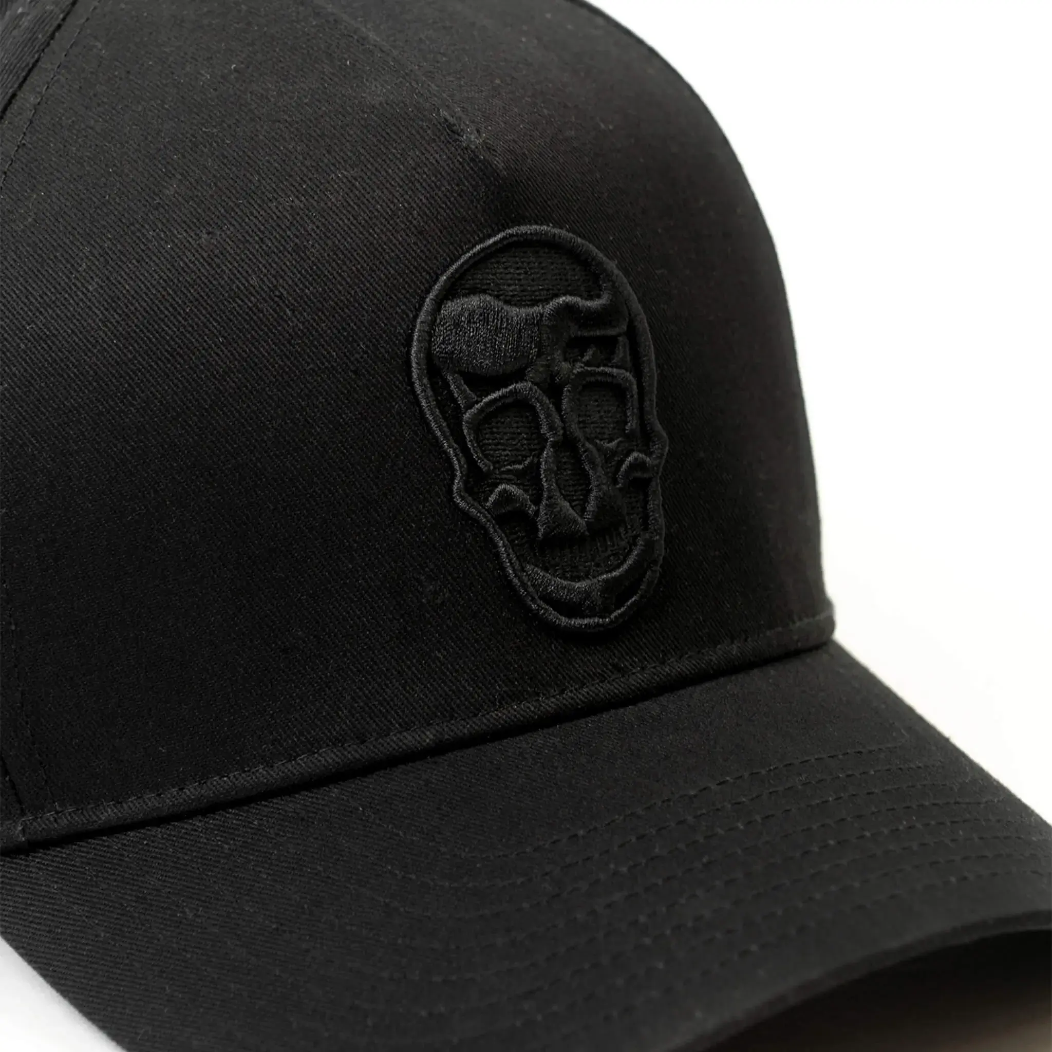 5-Panel Skull Hat - Black - Image 4