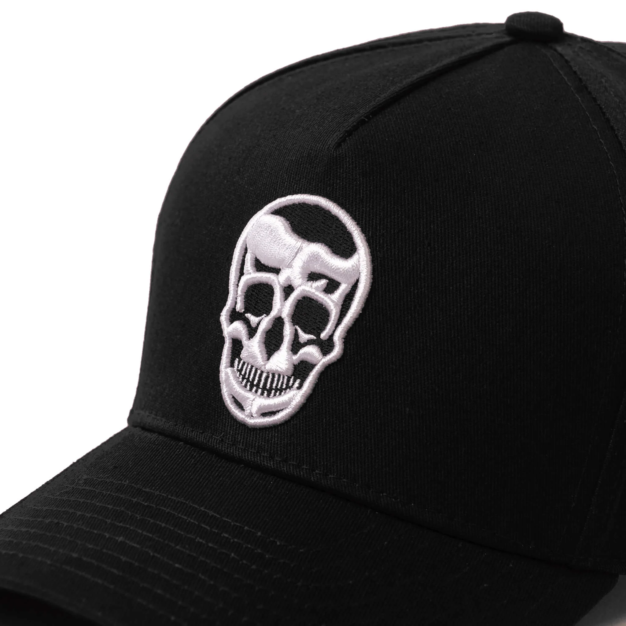 5-Panel Skull Hat - Black/White - Image 3