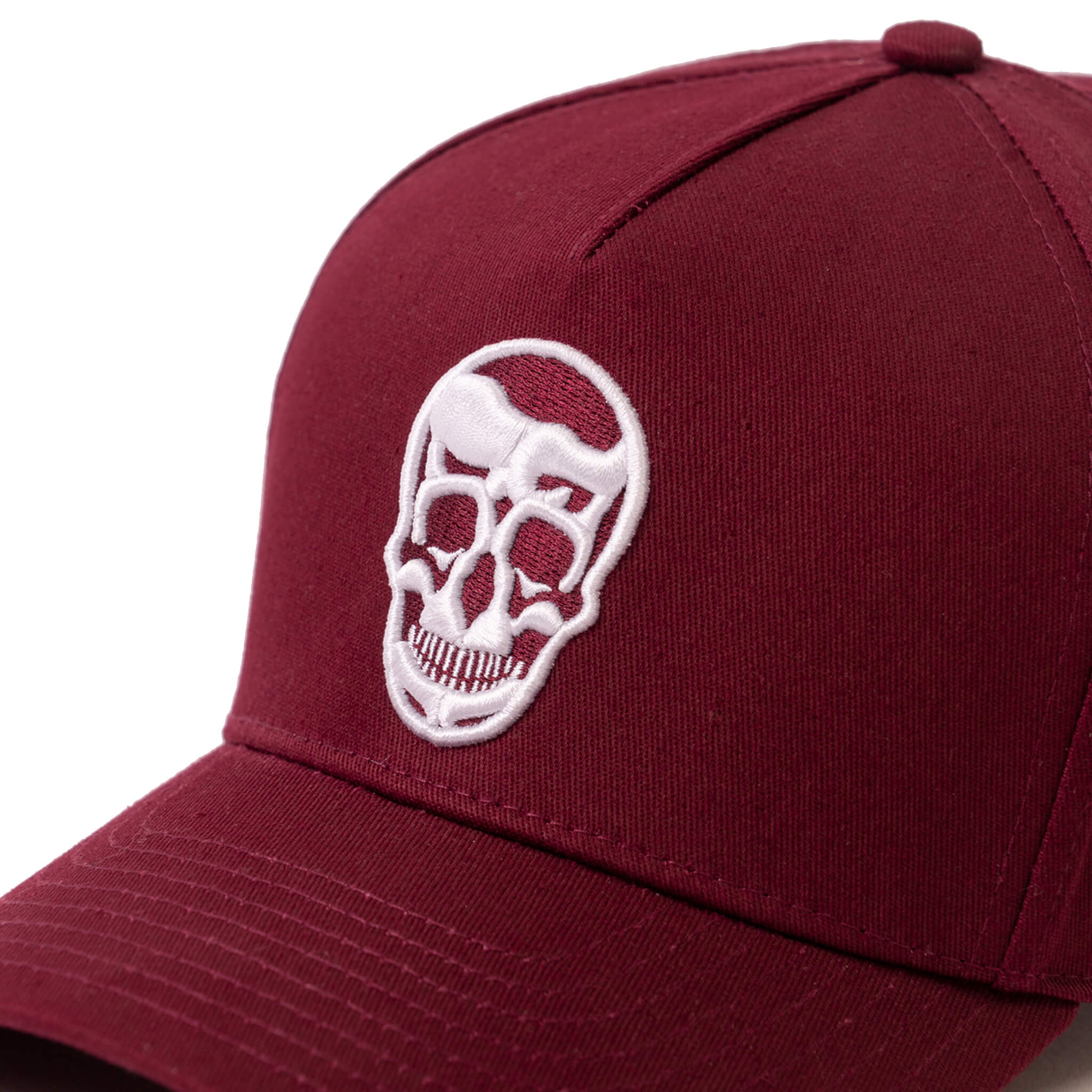 5-Panel Skull Hat - Burgundy - Image 3