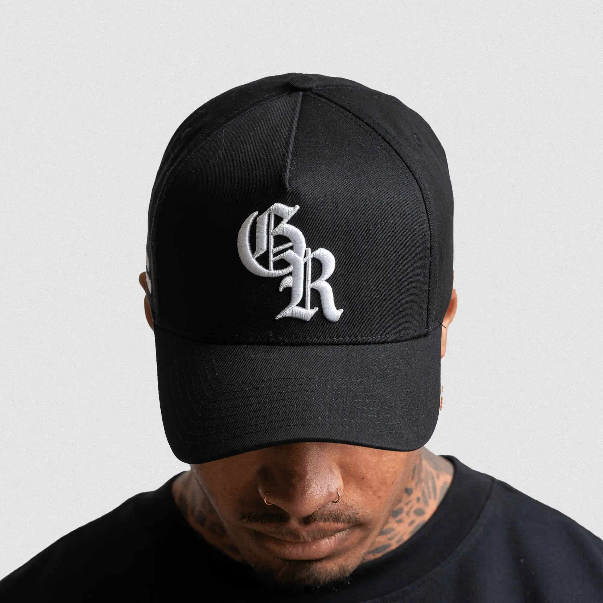 5-Panel Initial Hat - Black/White - Image 4