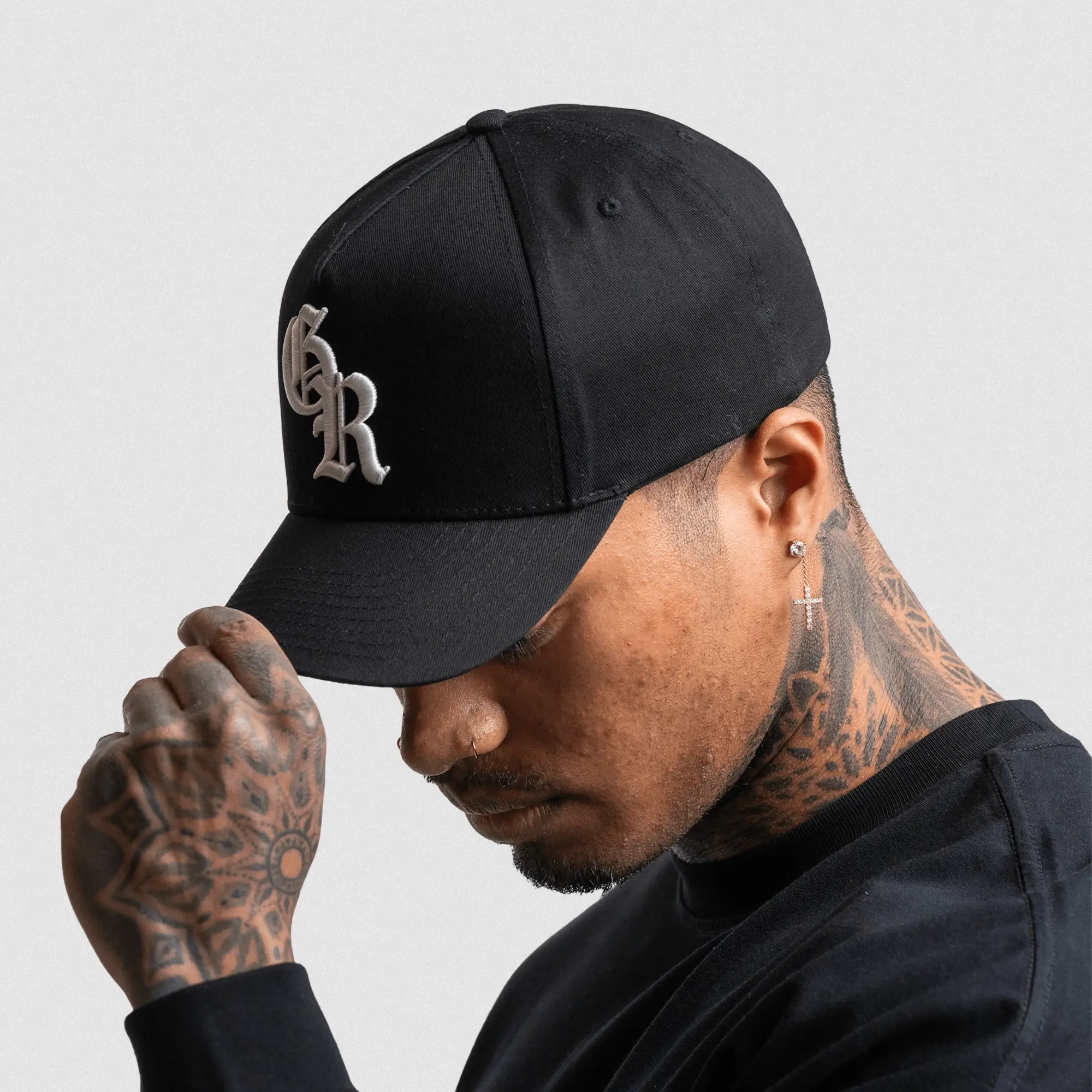 5-Panel Initial Hat - Black/White - Image 6