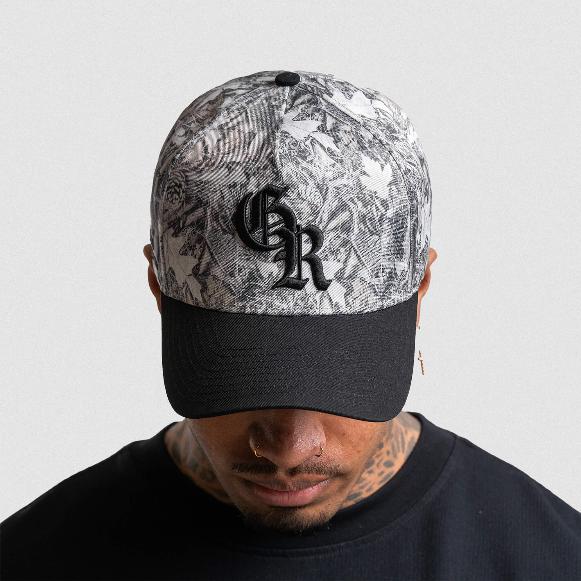 5-Panel Initial Hat - Camo/Black - Image 4