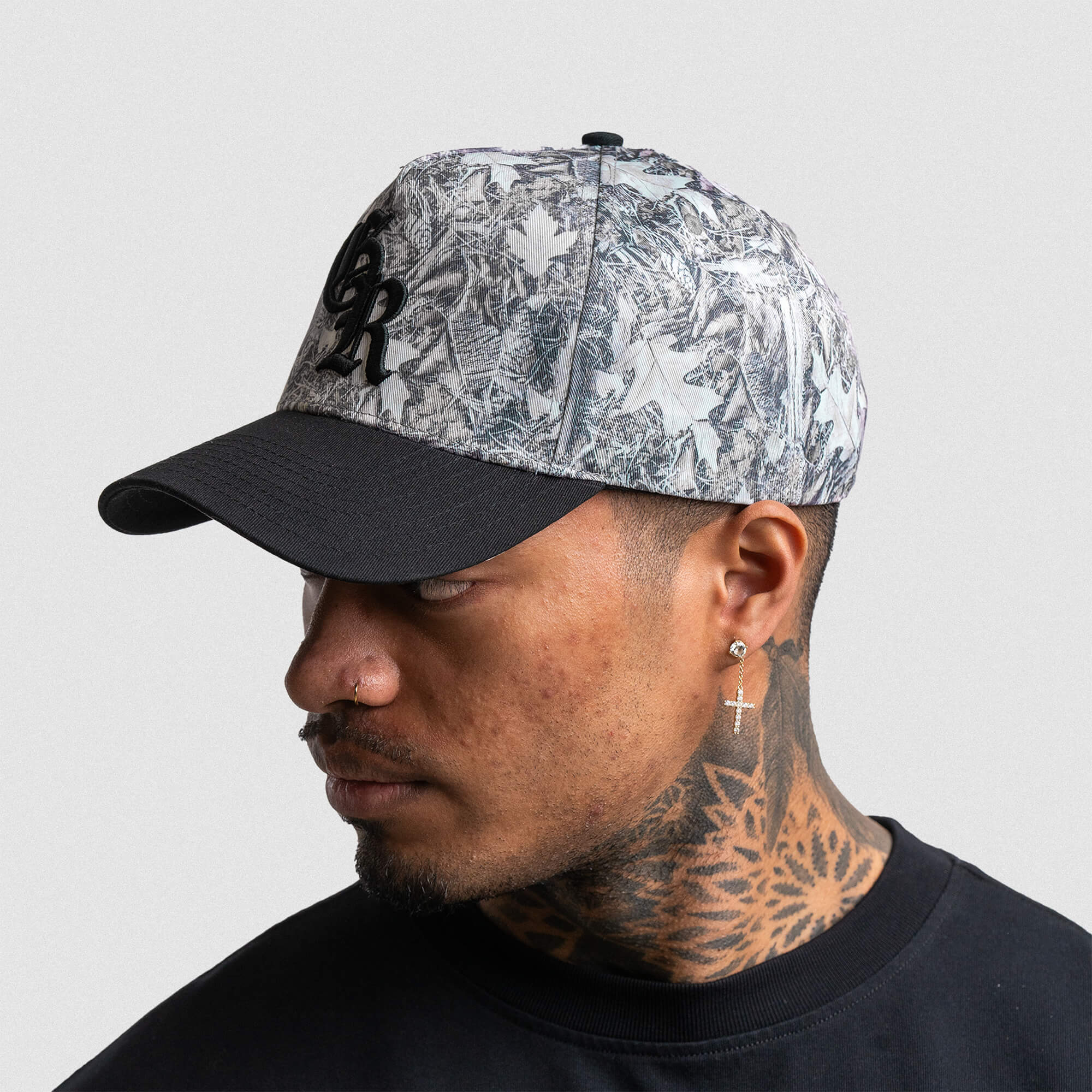 5-Panel Initial Hat - Camo/Black - Image 5