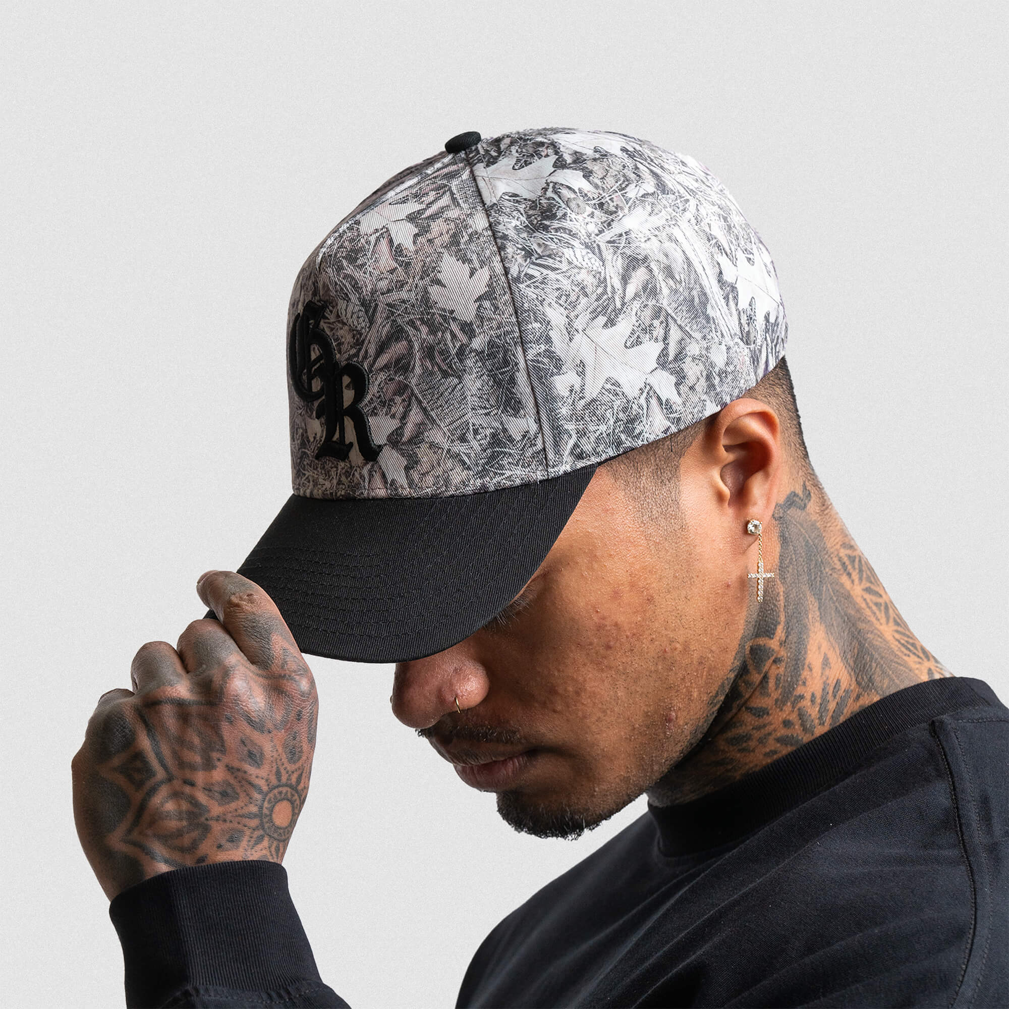 5-Panel Initial Hat - Camo/Black - Image 6