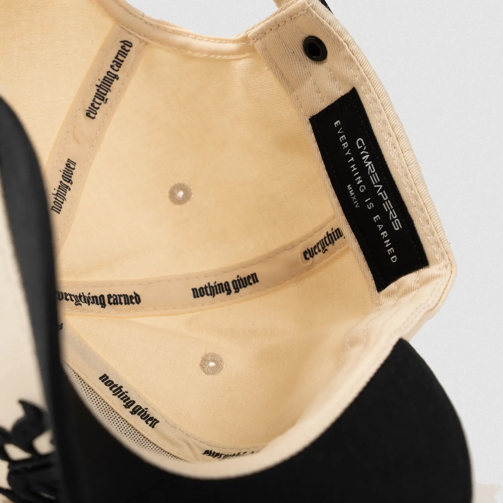 5-Panel Initial Hat - Cream/Black - Image 3