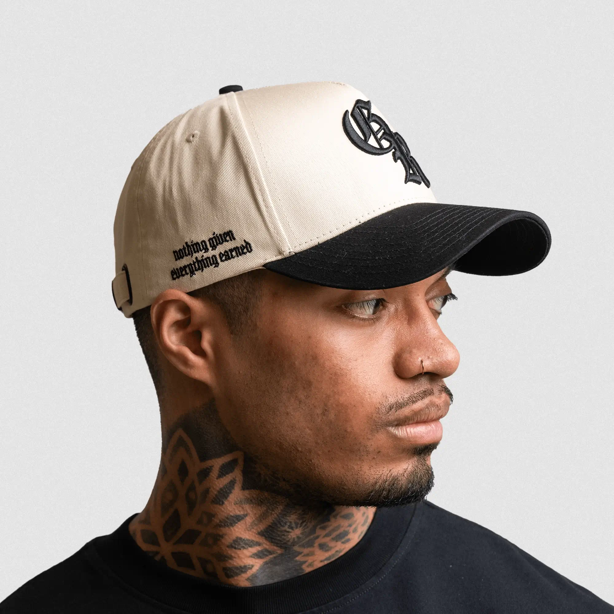 5-Panel Initial Hat - Cream/Black - Image 6