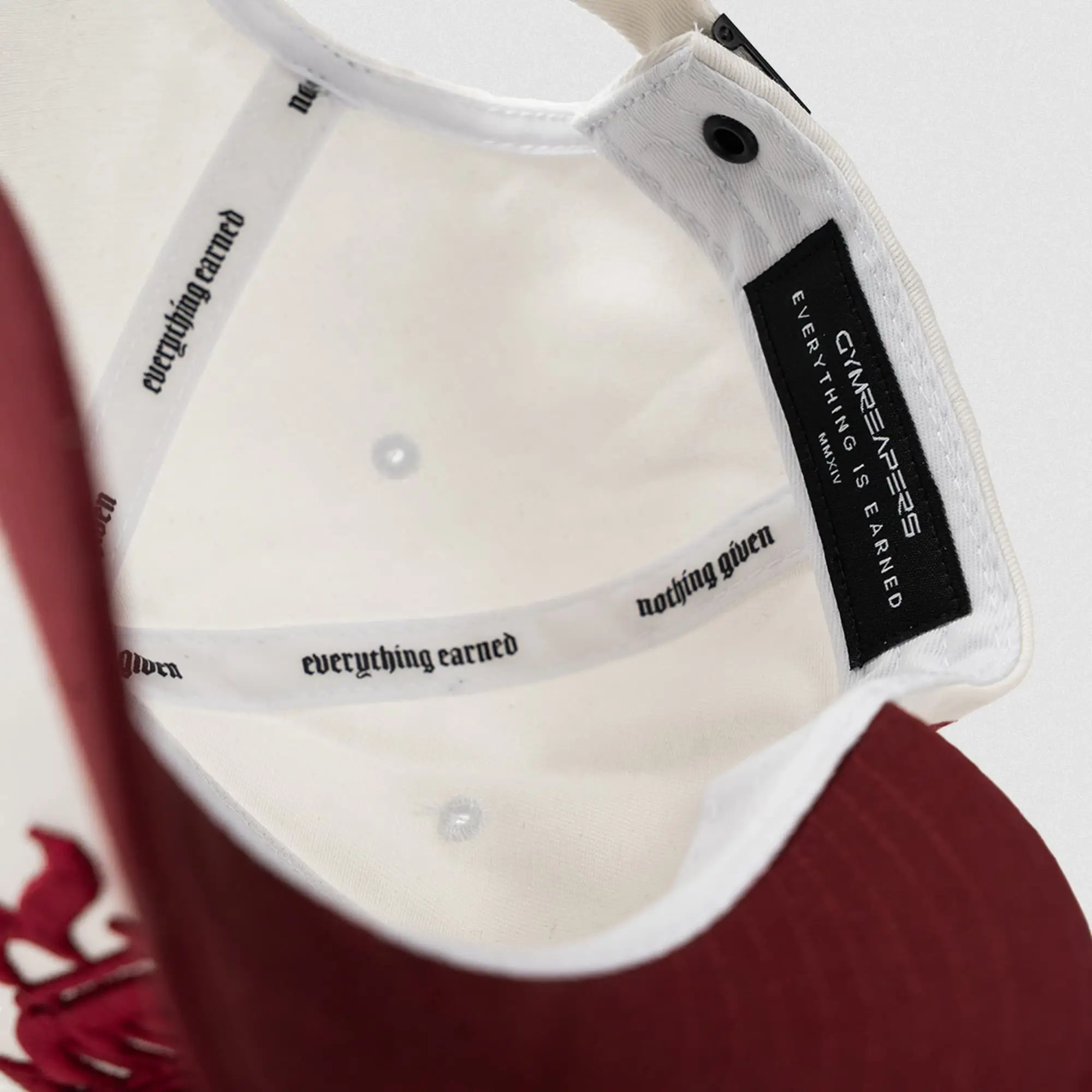 5-Panel Initial Hat - White/Maroon - Image 3