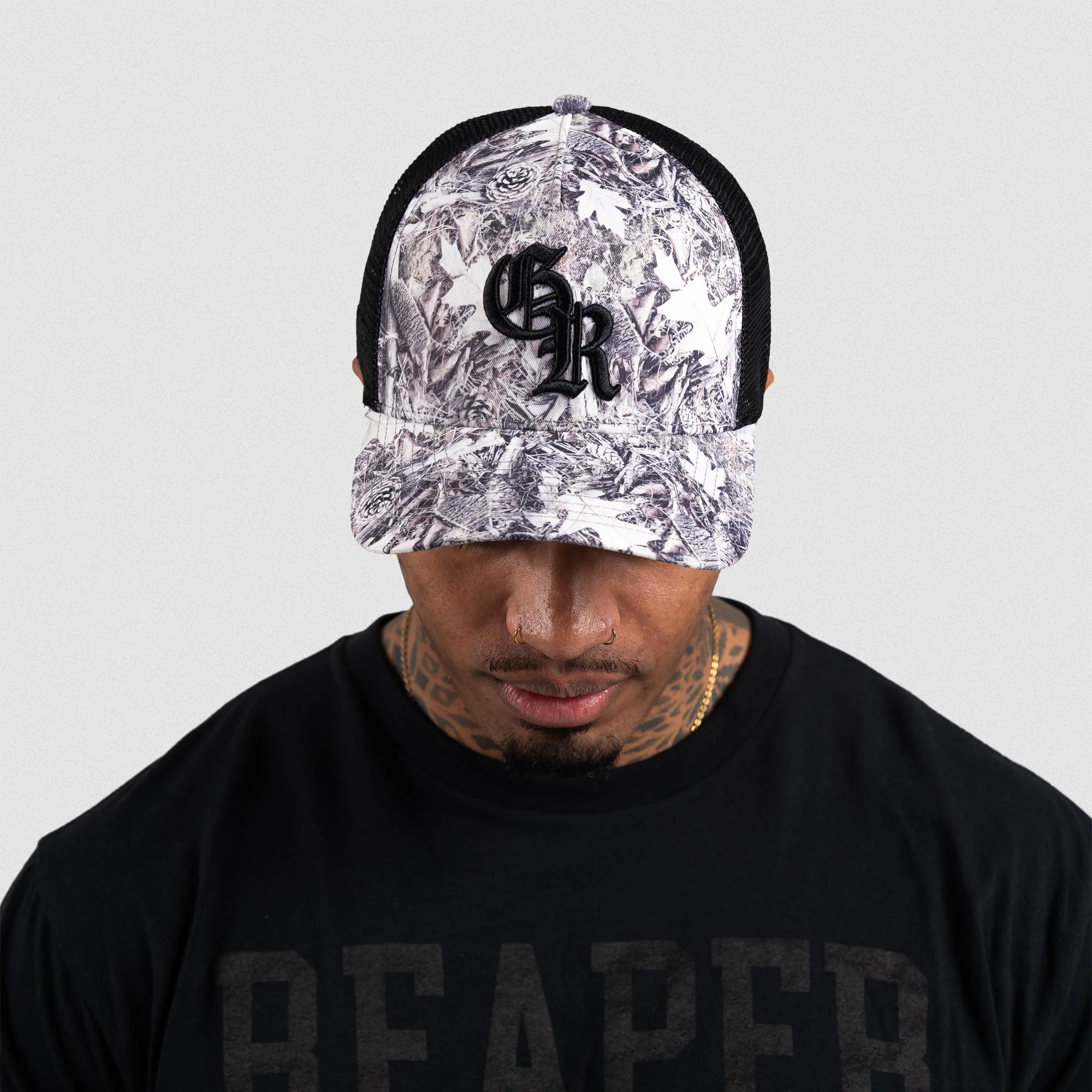 5-Panel Initial Trucker Hat - Camo - Image 4