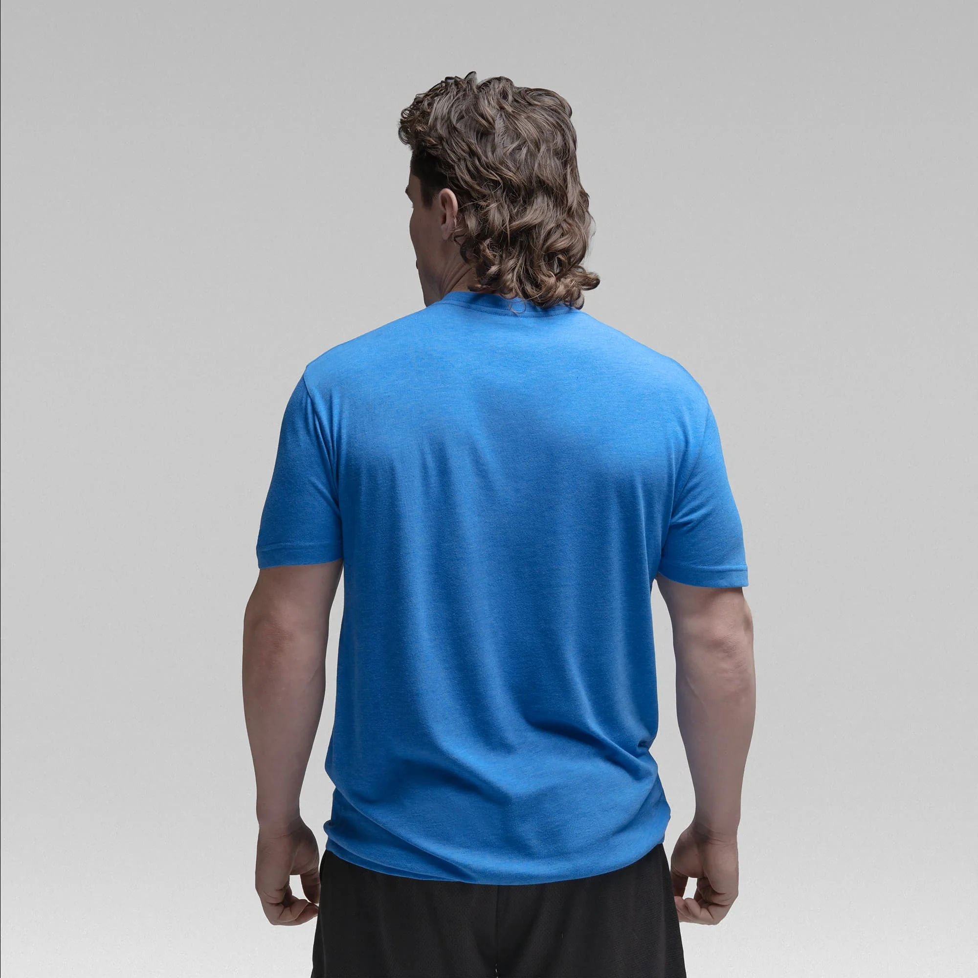 Active Tri-Blend Basic Tee - Electric Blue/White - Image 5