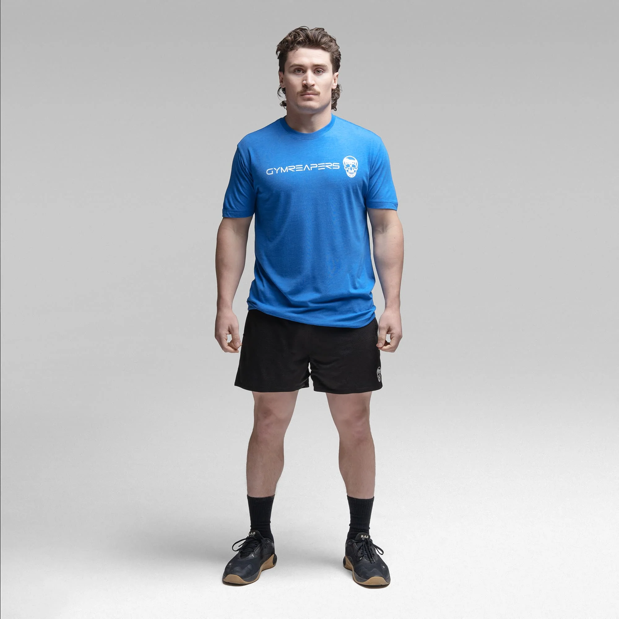 Active Tri-Blend Basic Tee - Electric Blue/White - Image 7