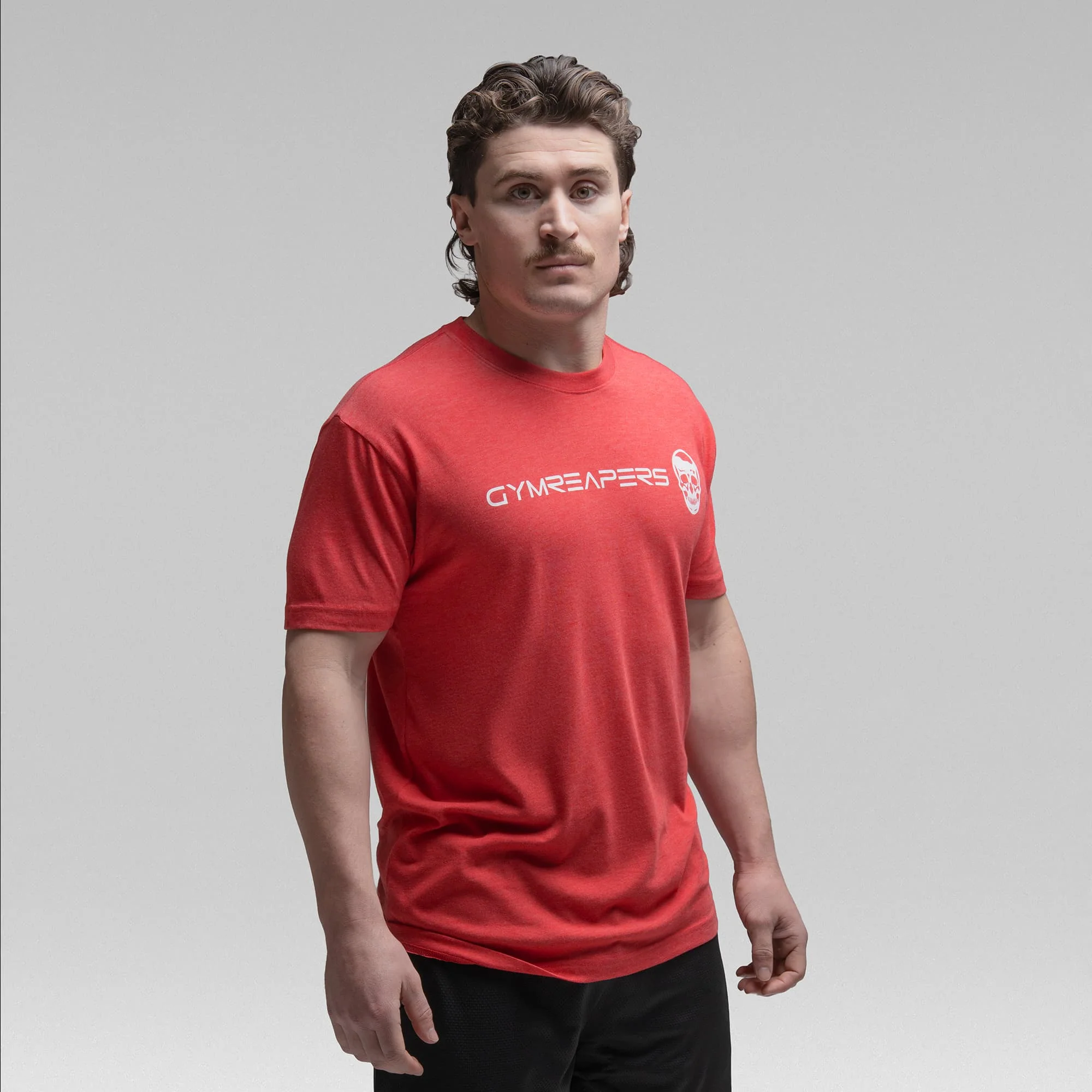 Active Tri-Blend Basic Tee - Red/White - Image 4