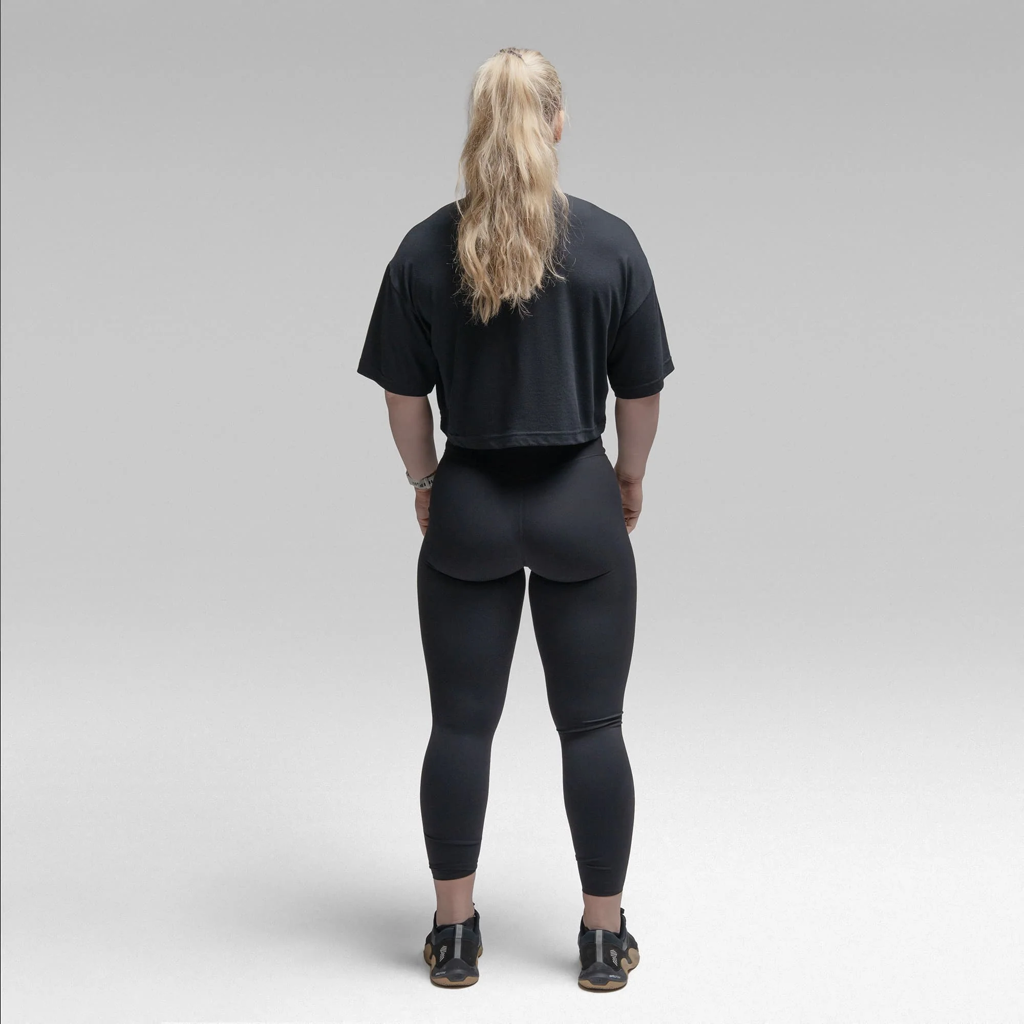 Active Tri-Blend Cropped Tee - Black/White - Image 4