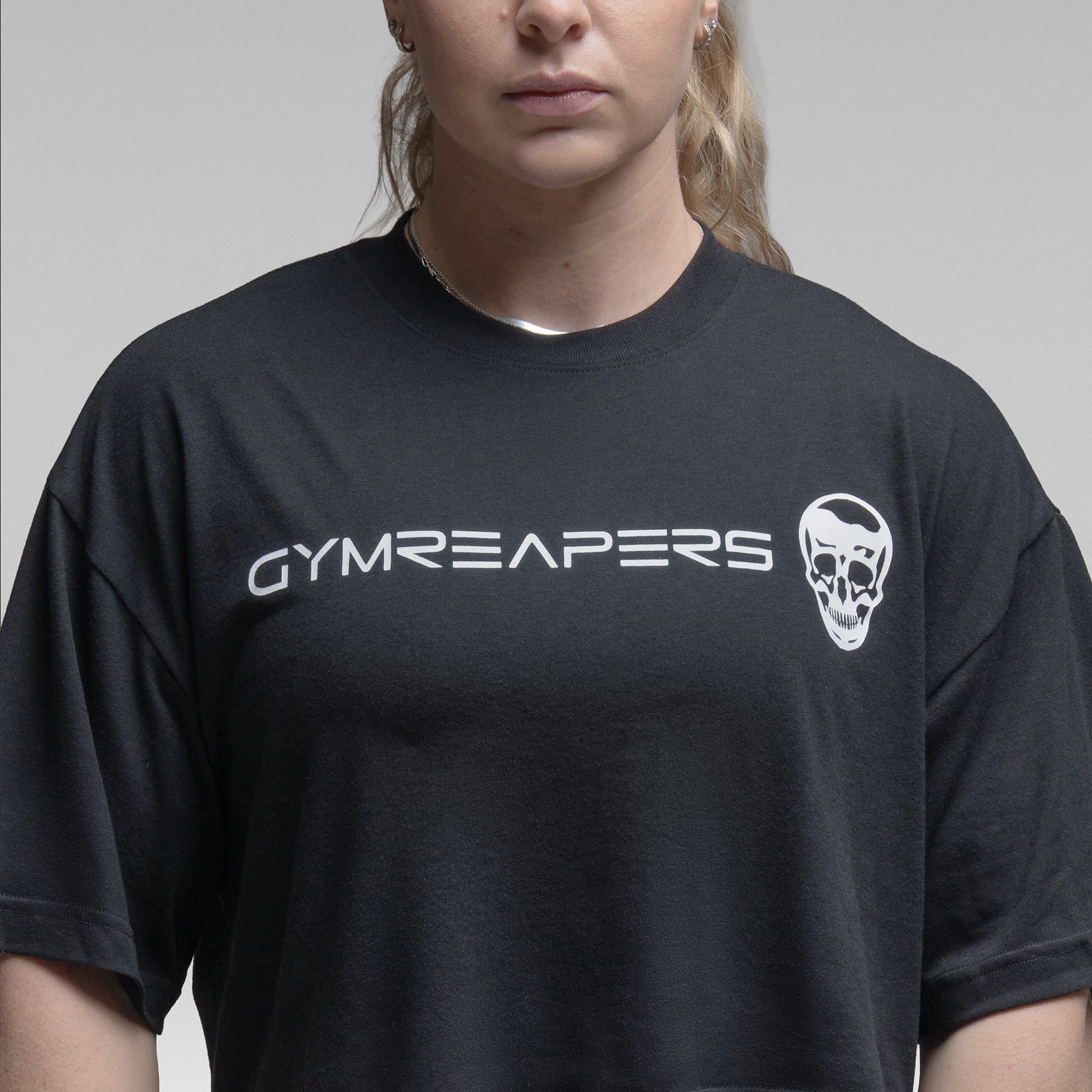 Active Tri-Blend Cropped Tee - Black/White - Image 5