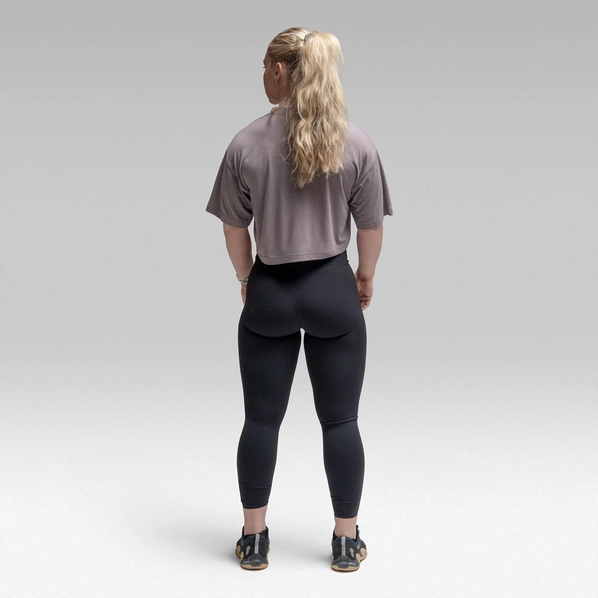 Active Tri-Blend Cropped Tee - Lilac/White - Image 4