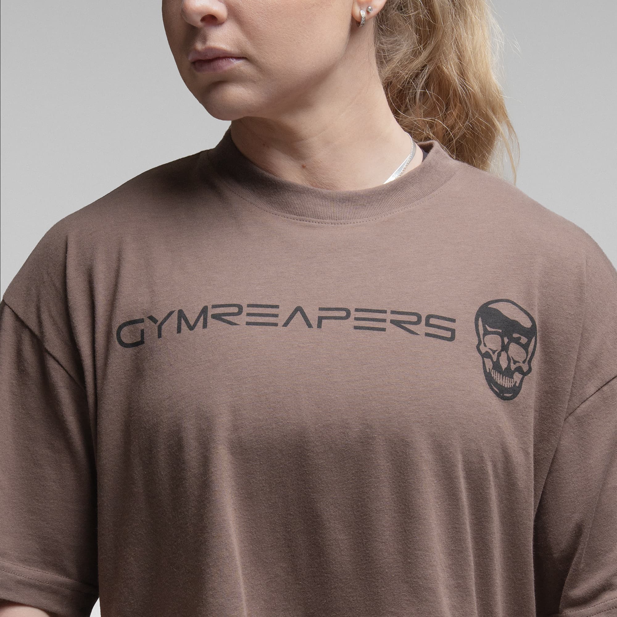 Active Tri-Blend Cropped Tee - Toffee/Black - Image 5