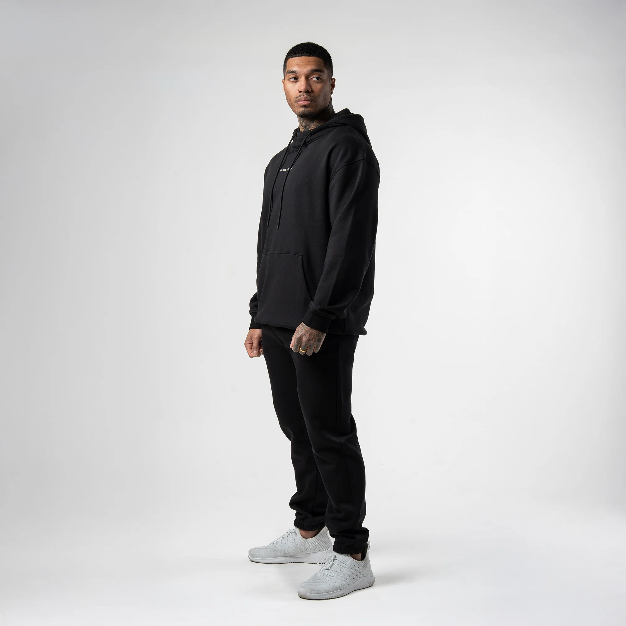Axis Mockneck Hoodie - Black/White - Image 6