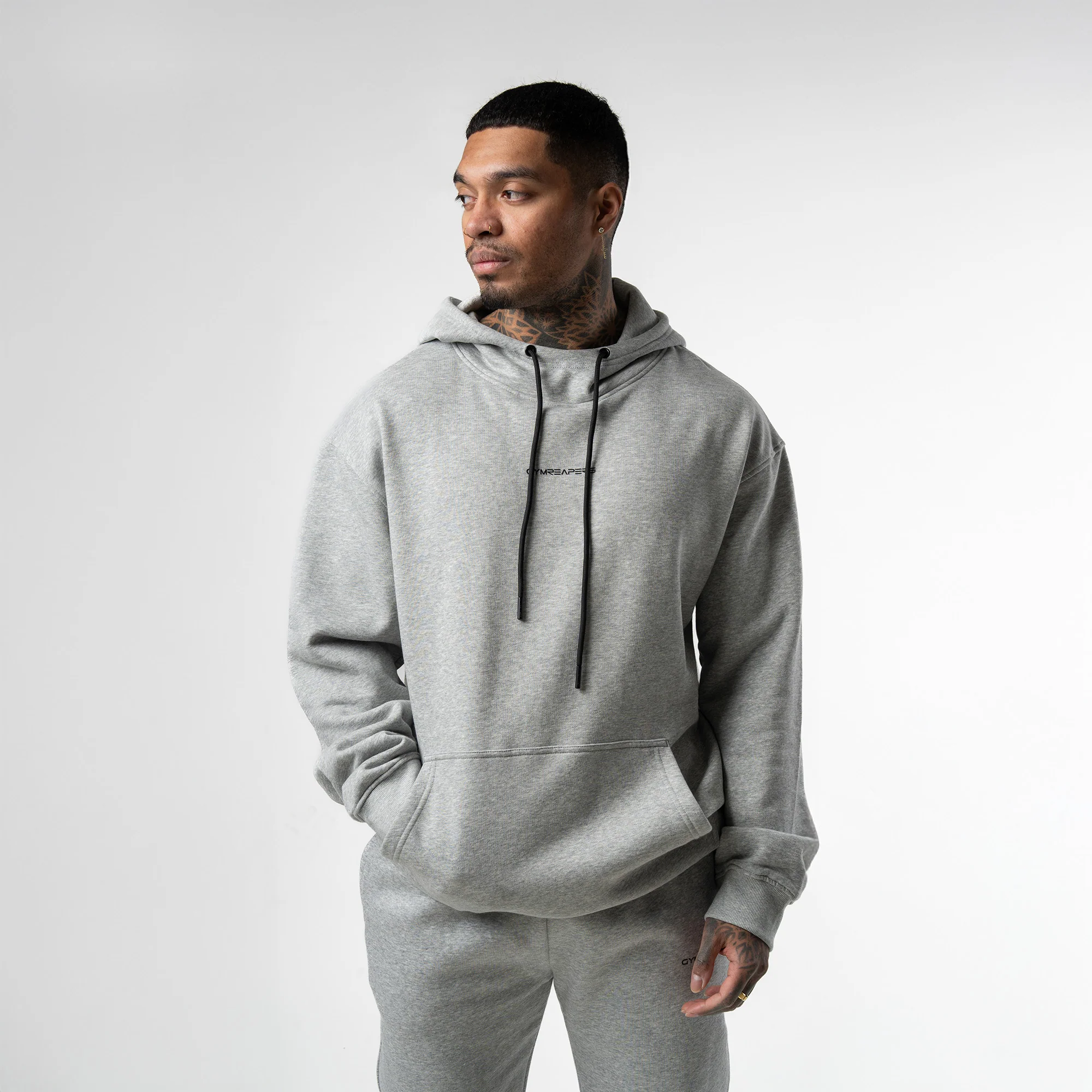 Axis Mockneck Hoodie - Heather Gray - Image 4
