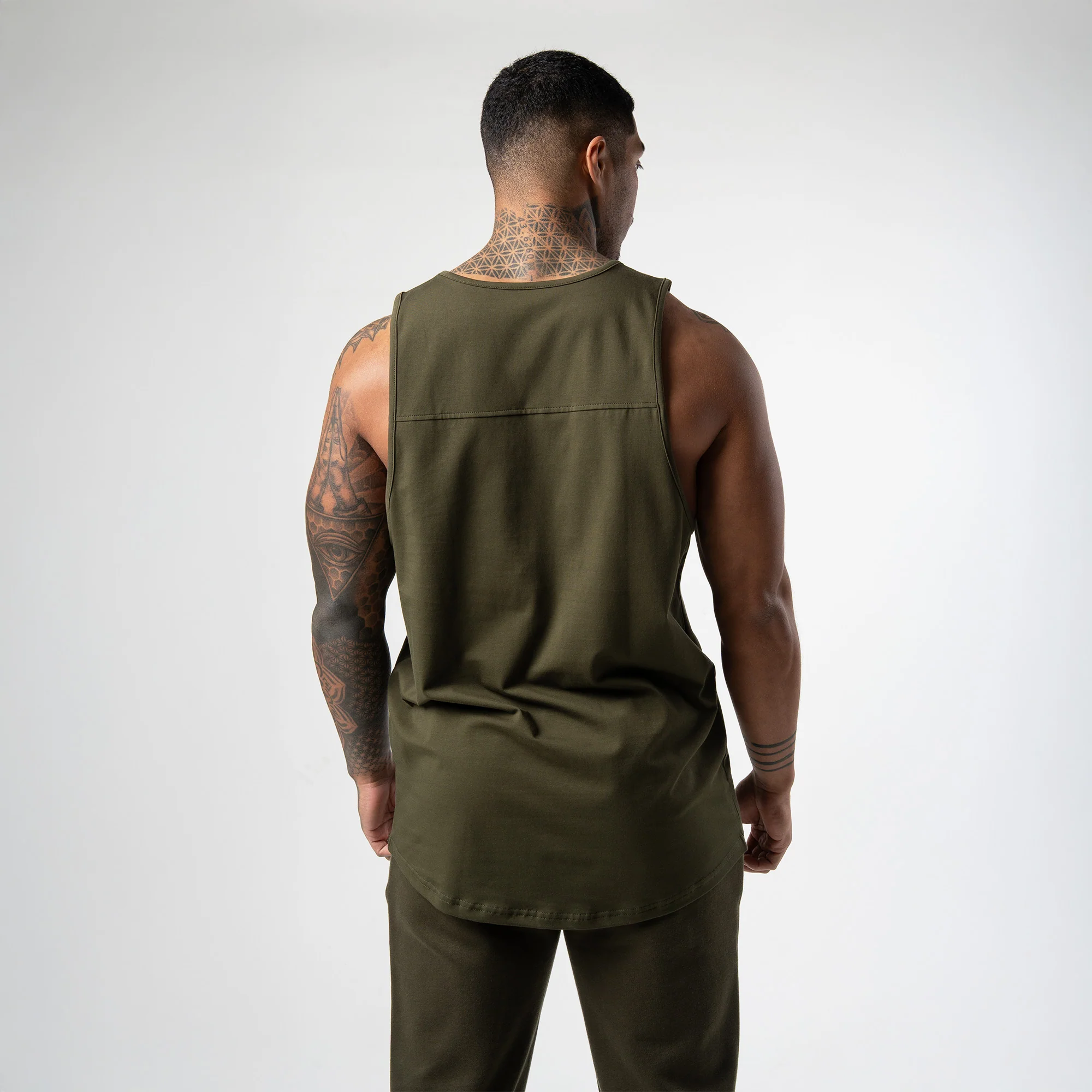 Axis Scoop Hem Tank - OD Green - Image 4