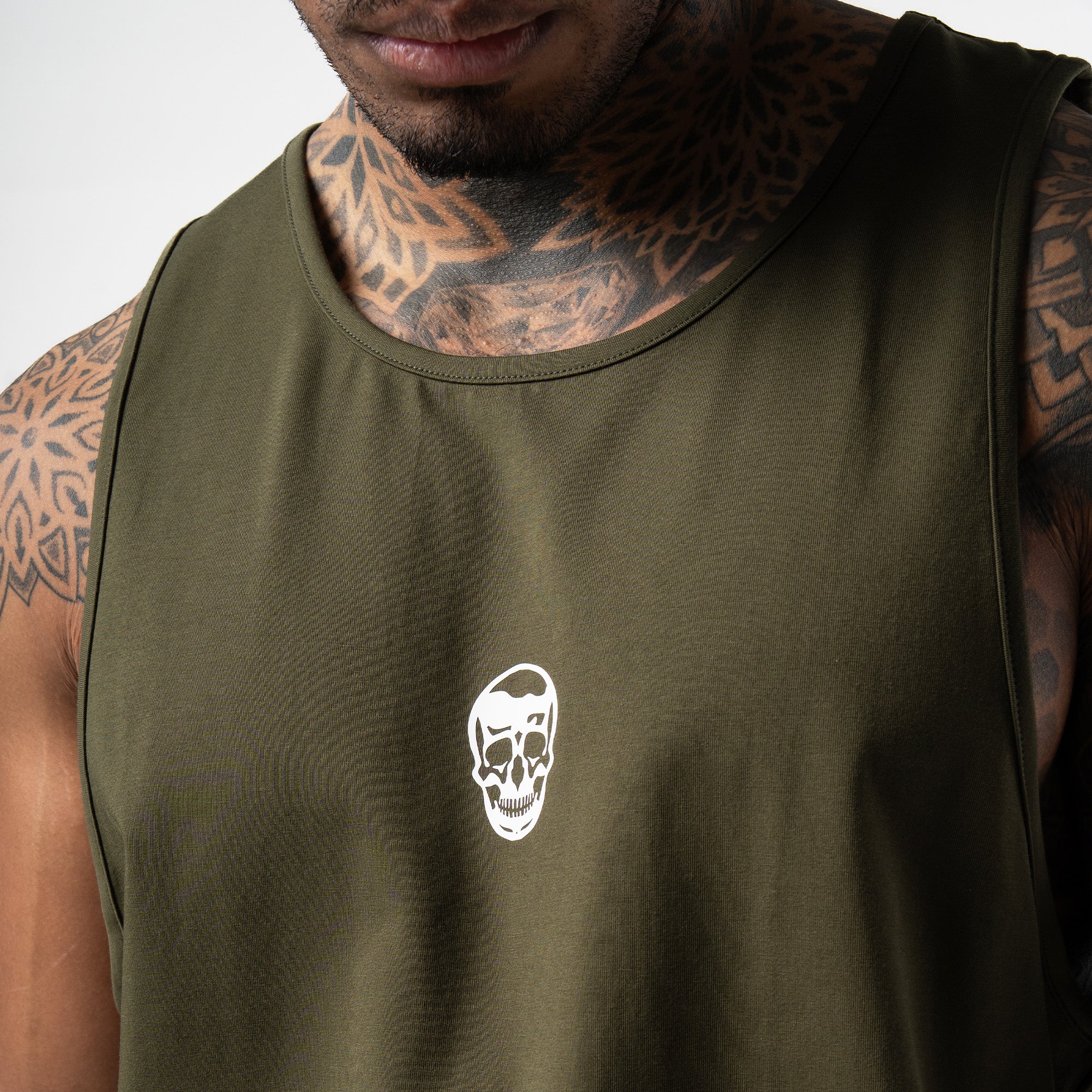 Axis Scoop Hem Tank - OD Green - Image 6