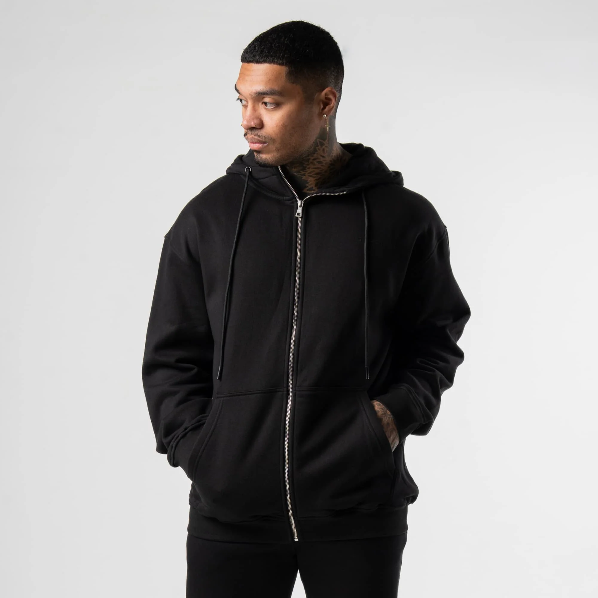 Axis Zip-Up Hoodie - Black - Image 3