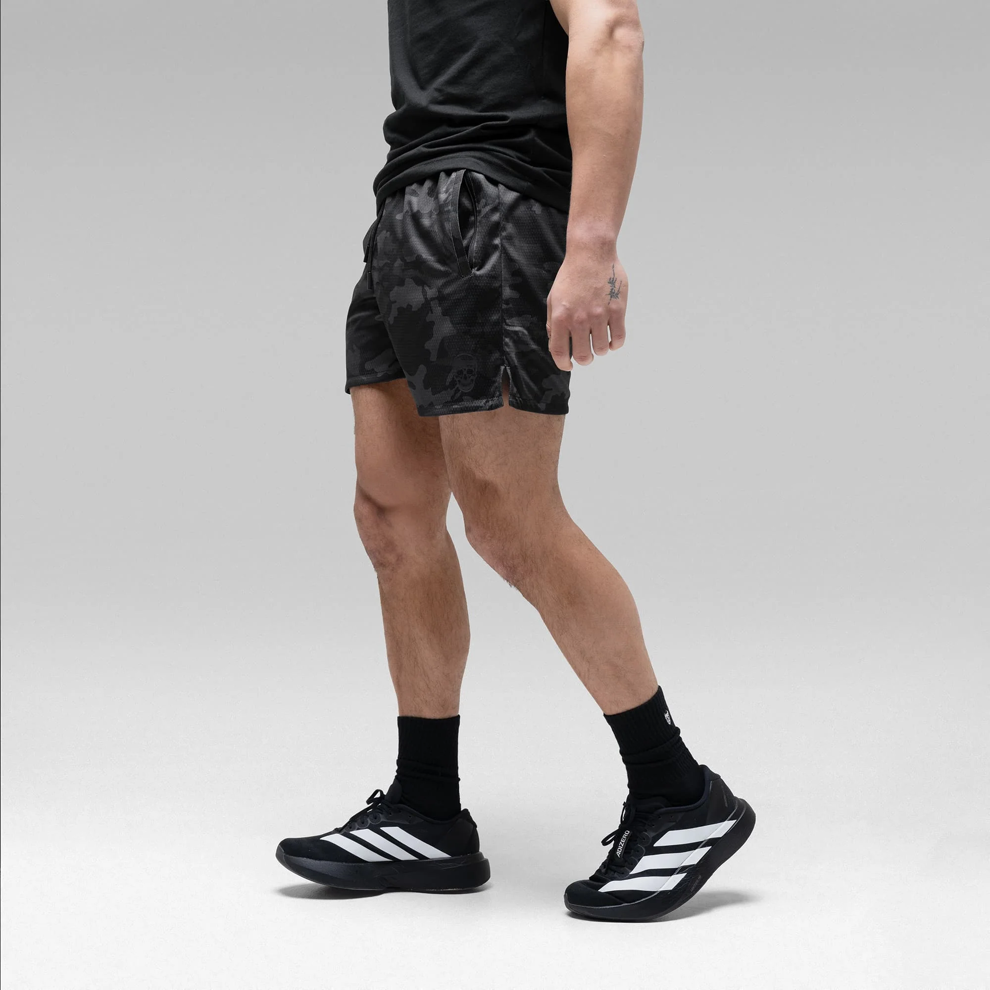 Core Skull Mesh Training Shorts - Black Camo - Image 4