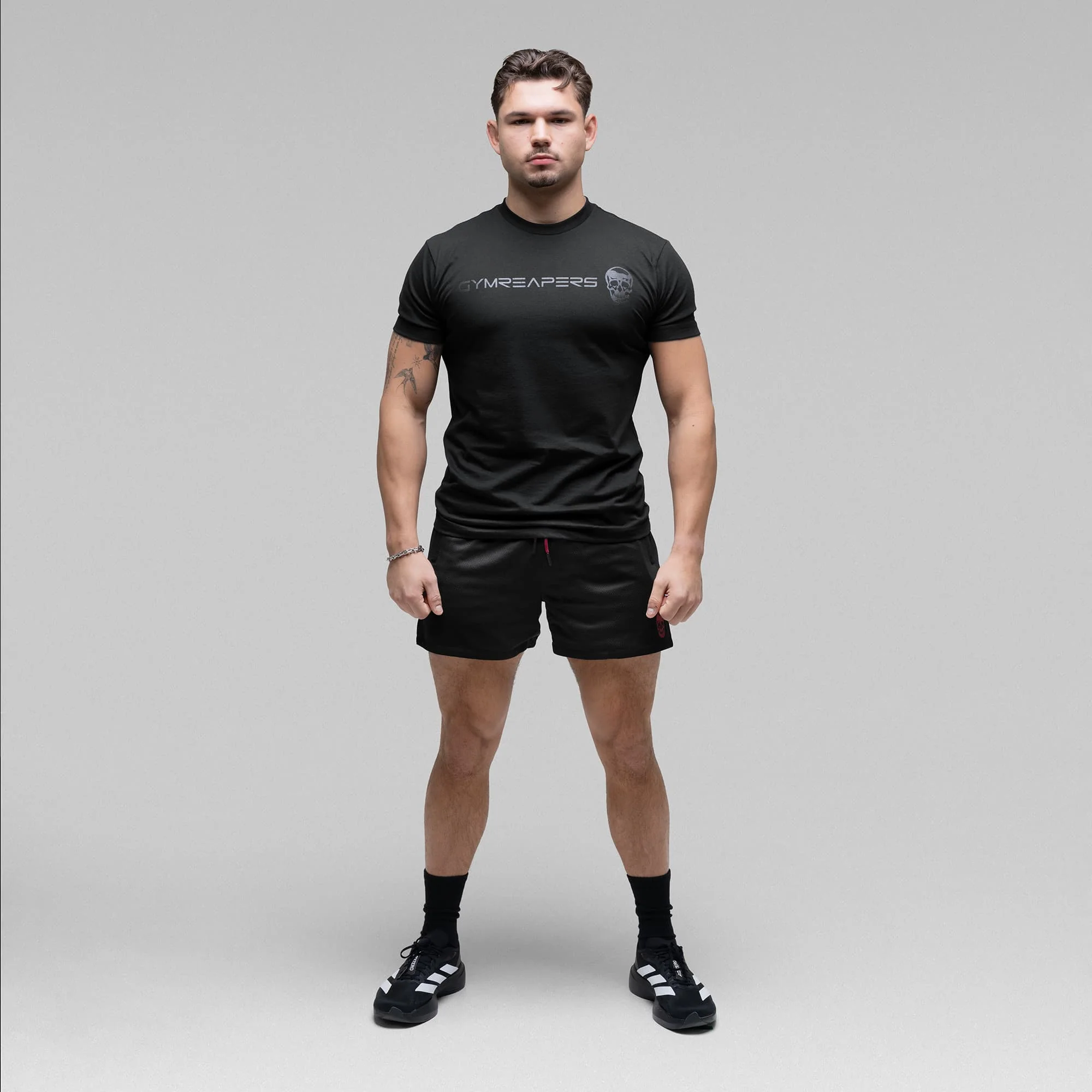 Core Skull Mesh Training Shorts - Black/Red - Image 4
