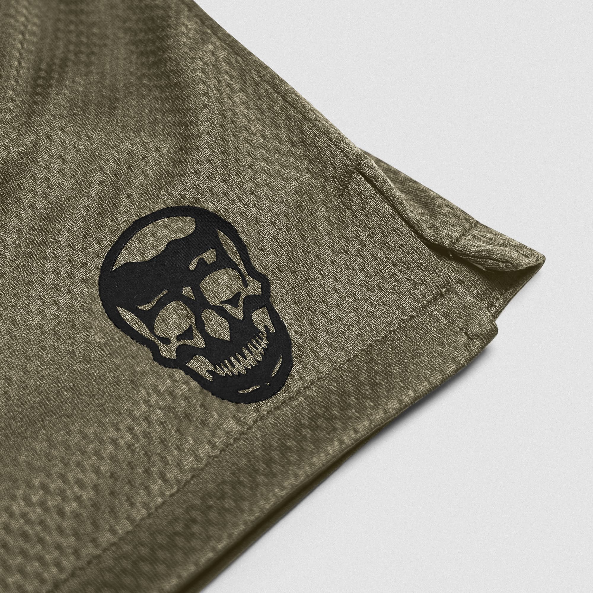 Core Skull Mesh Training Shorts - Khaki Green - Image 3