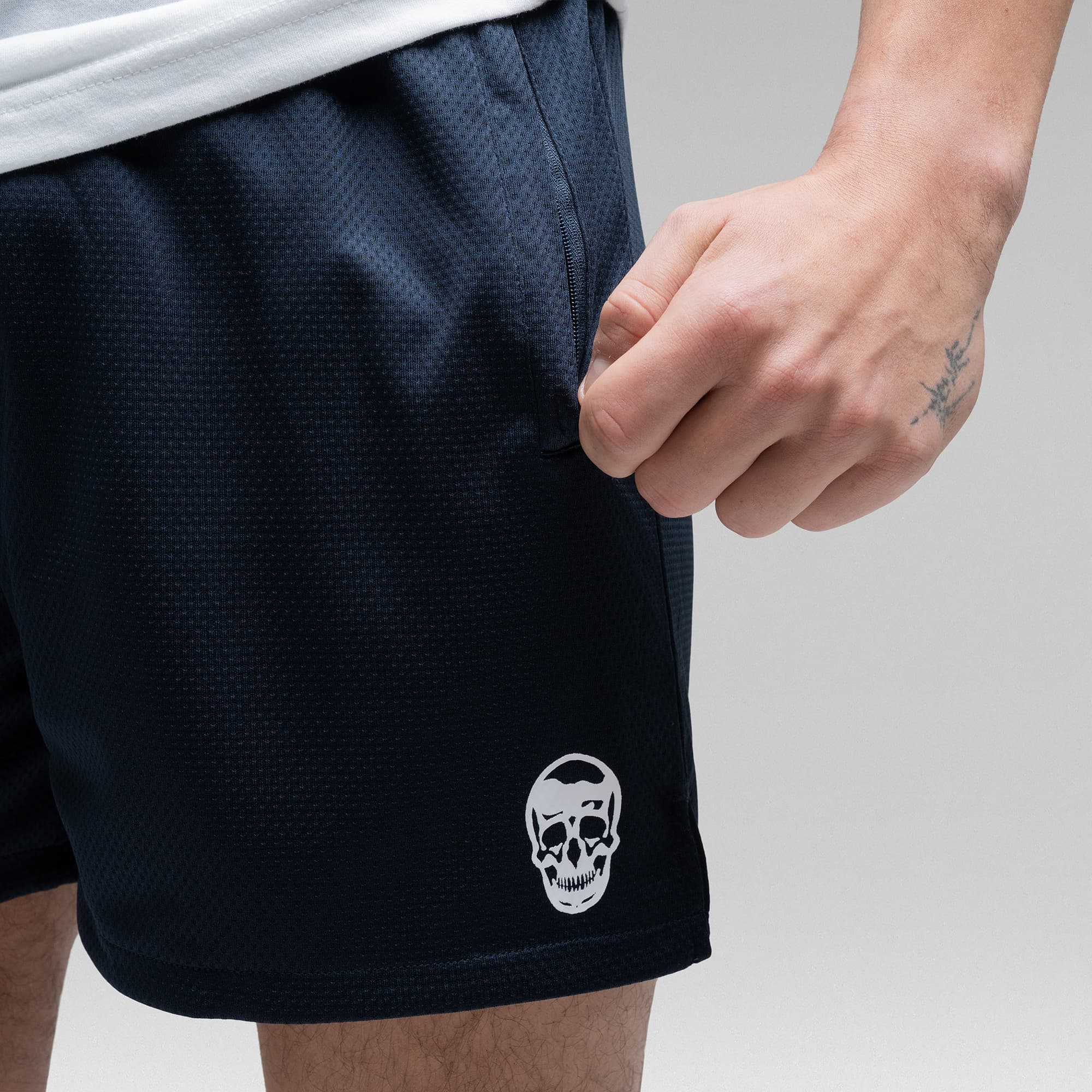 Core Skull Mesh Training Shorts - Navy - Image 5