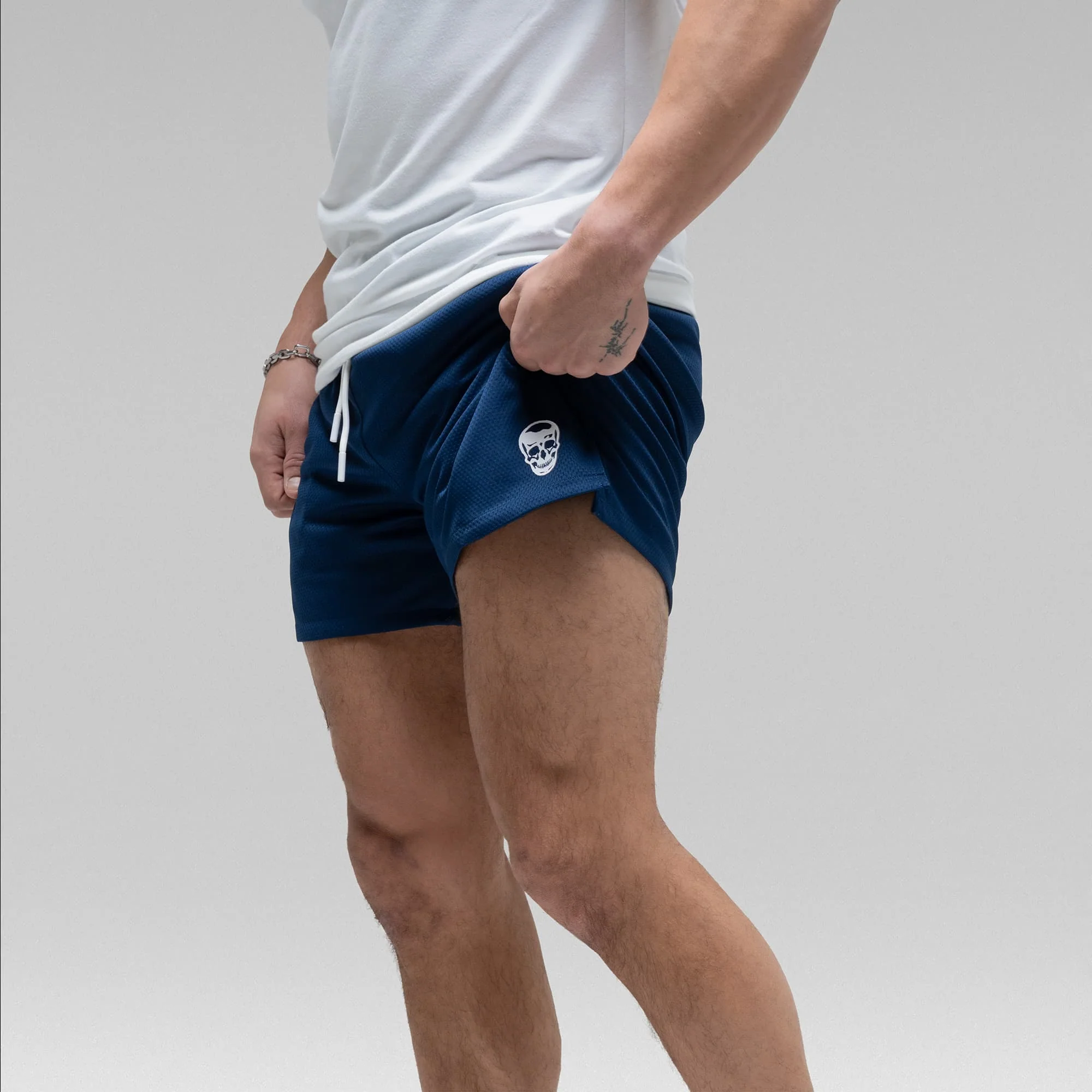 Core Skull Mesh Training Shorts - Royal Blue - Image 4