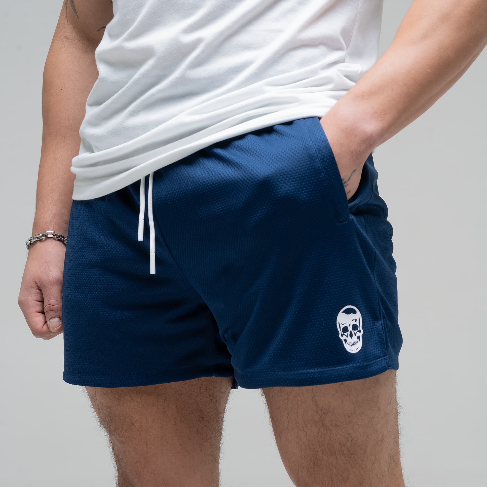 Core Skull Mesh Training Shorts - Royal Blue - Image 6