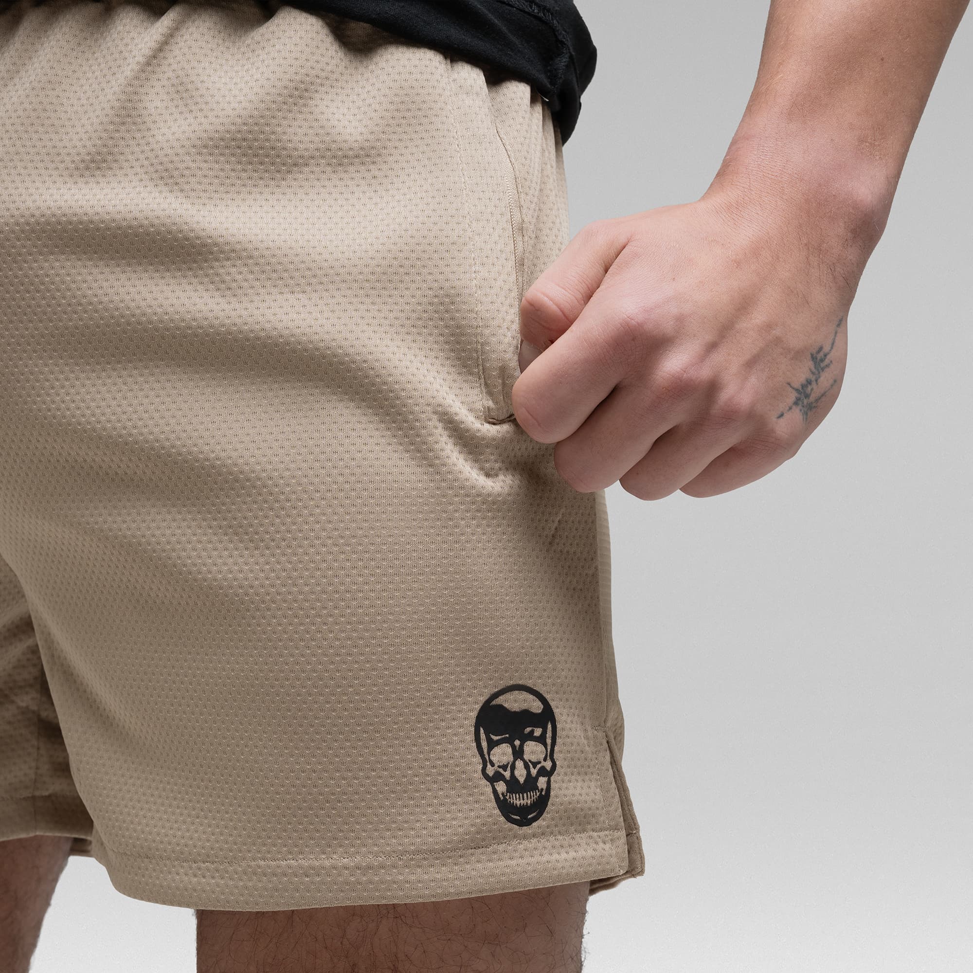 Core Skull Mesh Training Shorts - Sand - Image 5