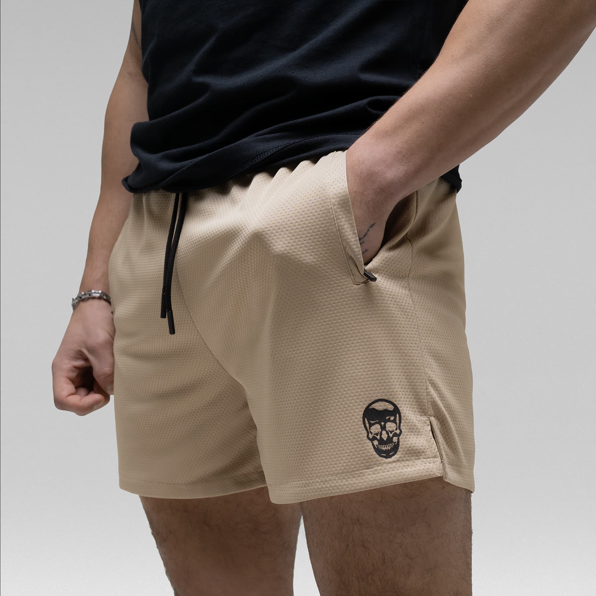 Core Skull Mesh Training Shorts - Sand - Image 6