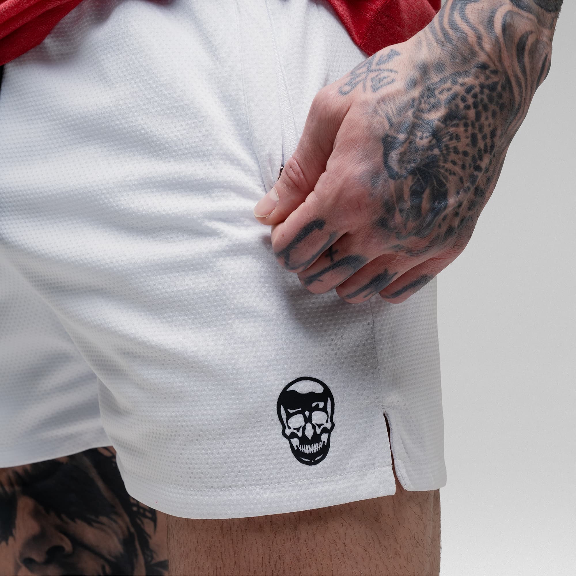 Core Skull Mesh Training Shorts - White - Image 6
