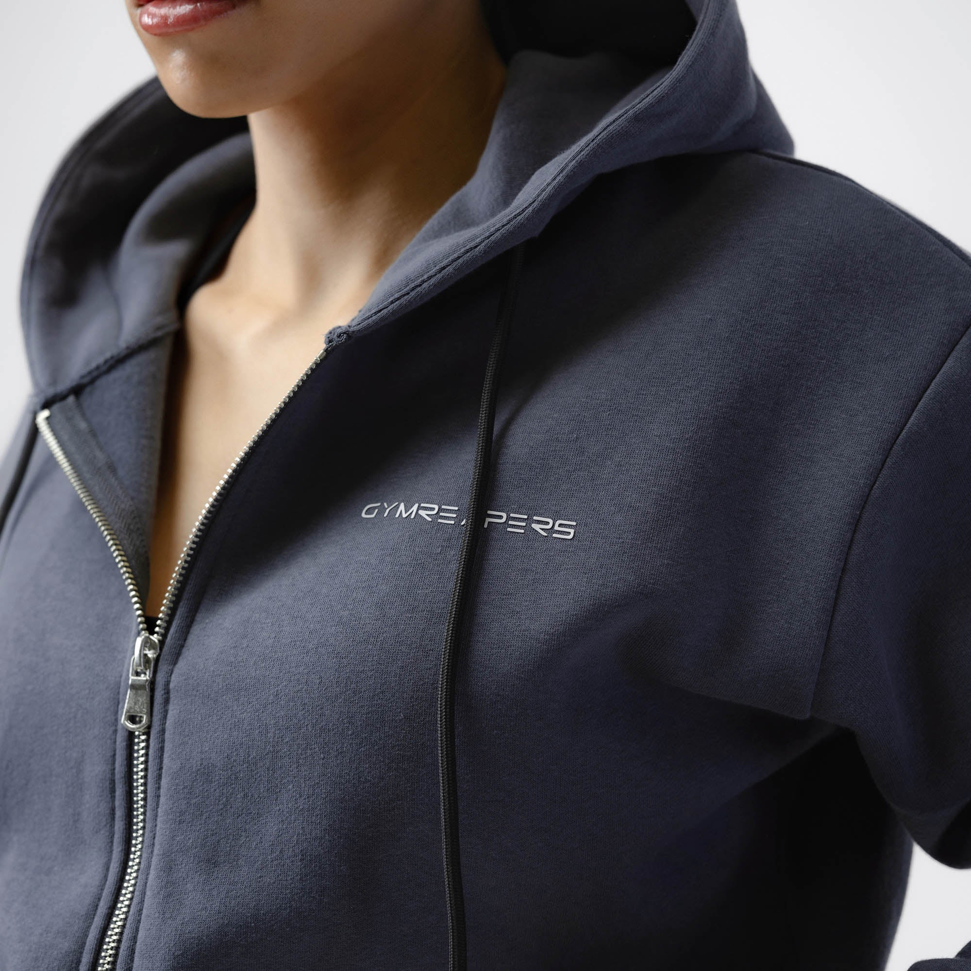 Cropped Zip-Up Hoodie - Riviera - Image 3