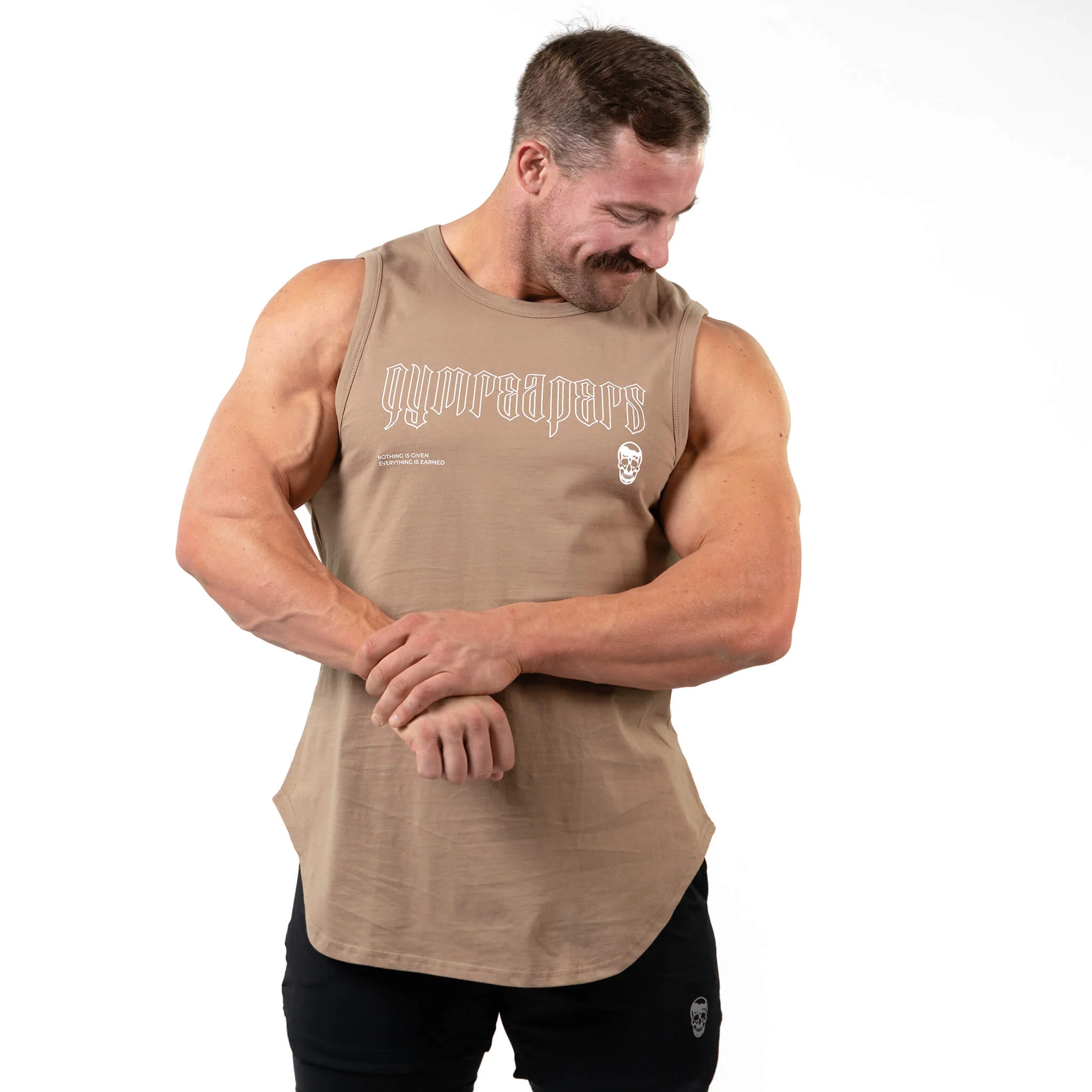 Icon Cut Off Tank - Tan