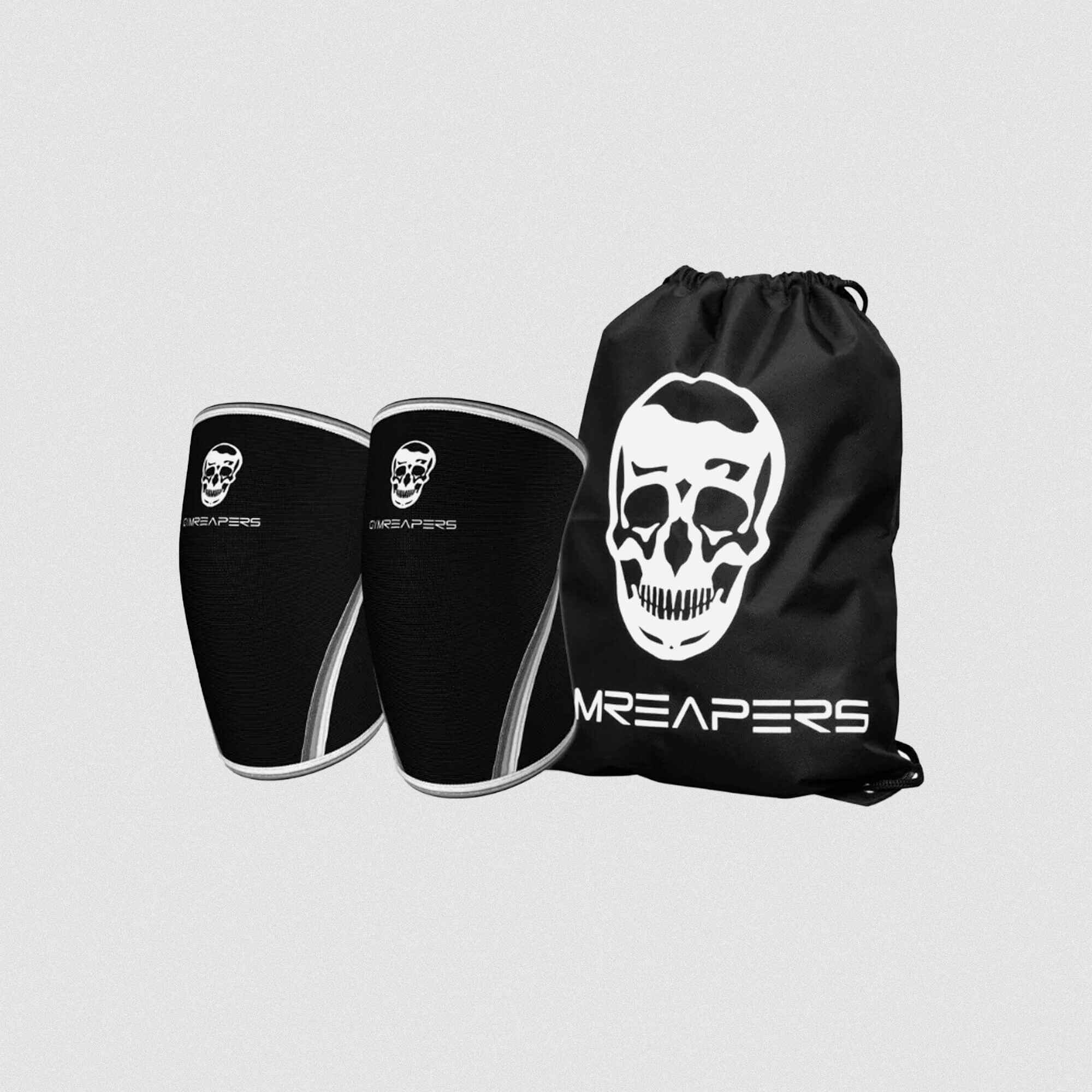 Gymreapers 7MM Knee Sleeves - Black/White - Image 3