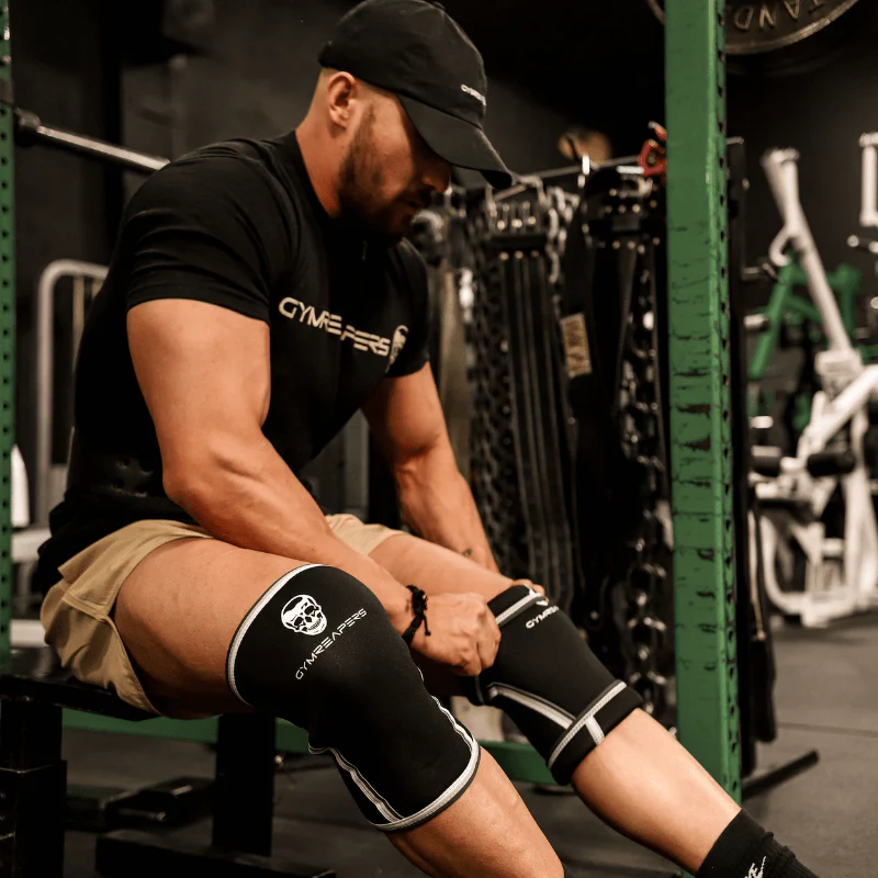 Gymreapers 7MM Knee Sleeves - Black/White - Image 4