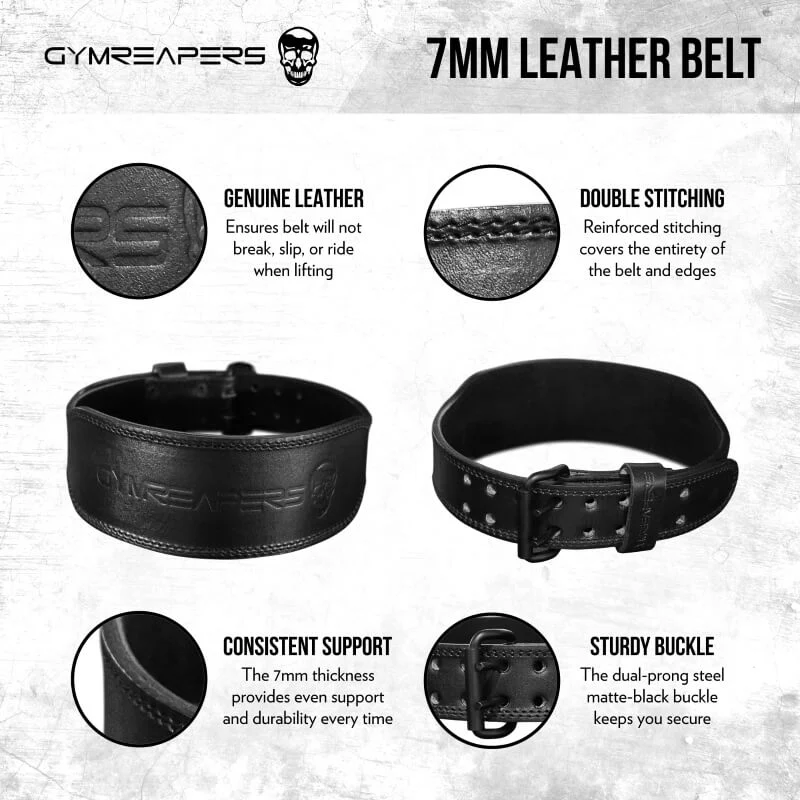 Gymreapers Weightlifting Belt | 7mm Leather Back Support - Image 6