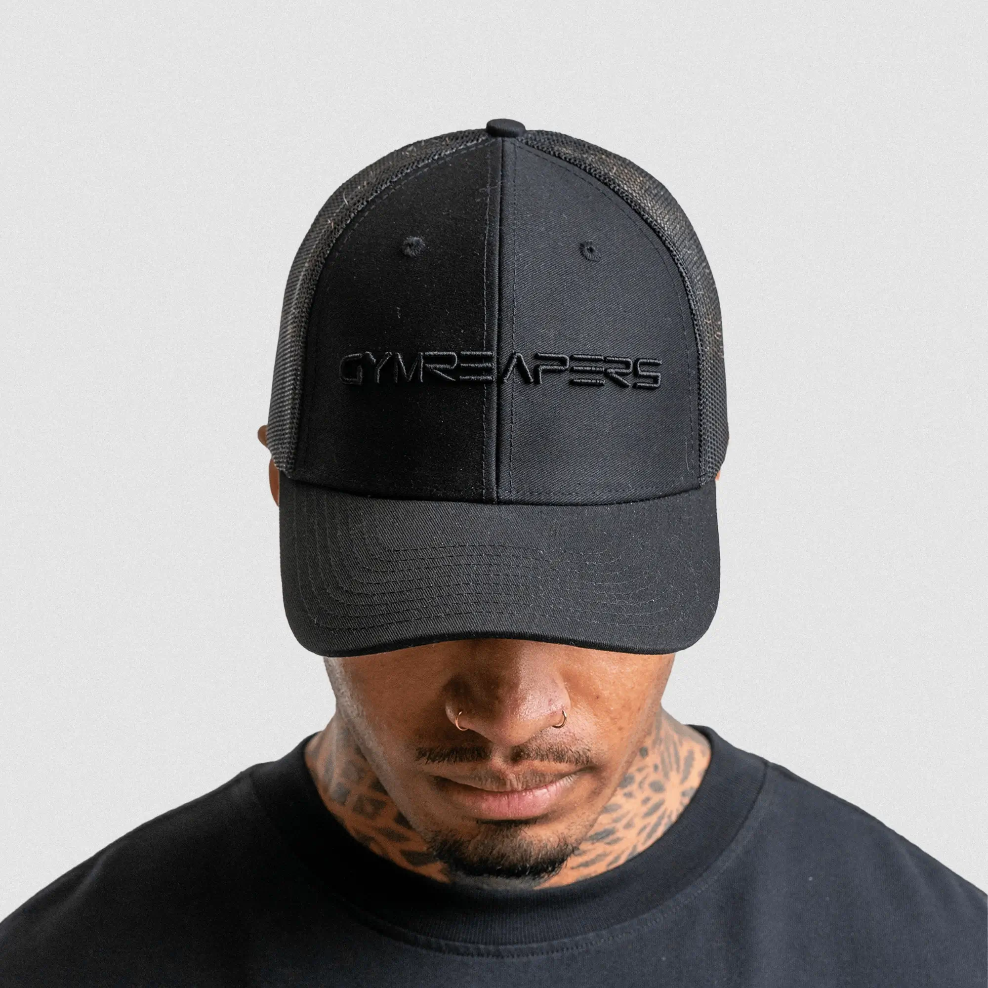 Gymreapers Core Trucker Hat - Black/Black - Image 4