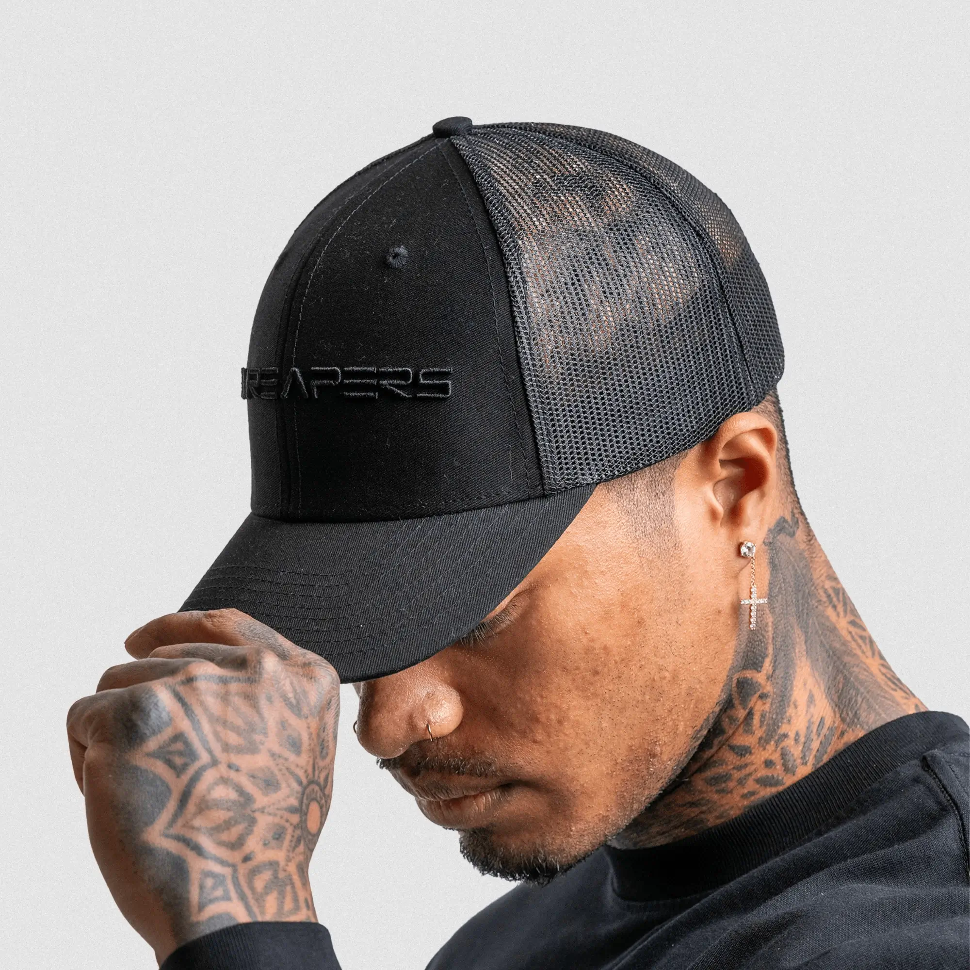 Gymreapers Core Trucker Hat - Black/Black - Image 5