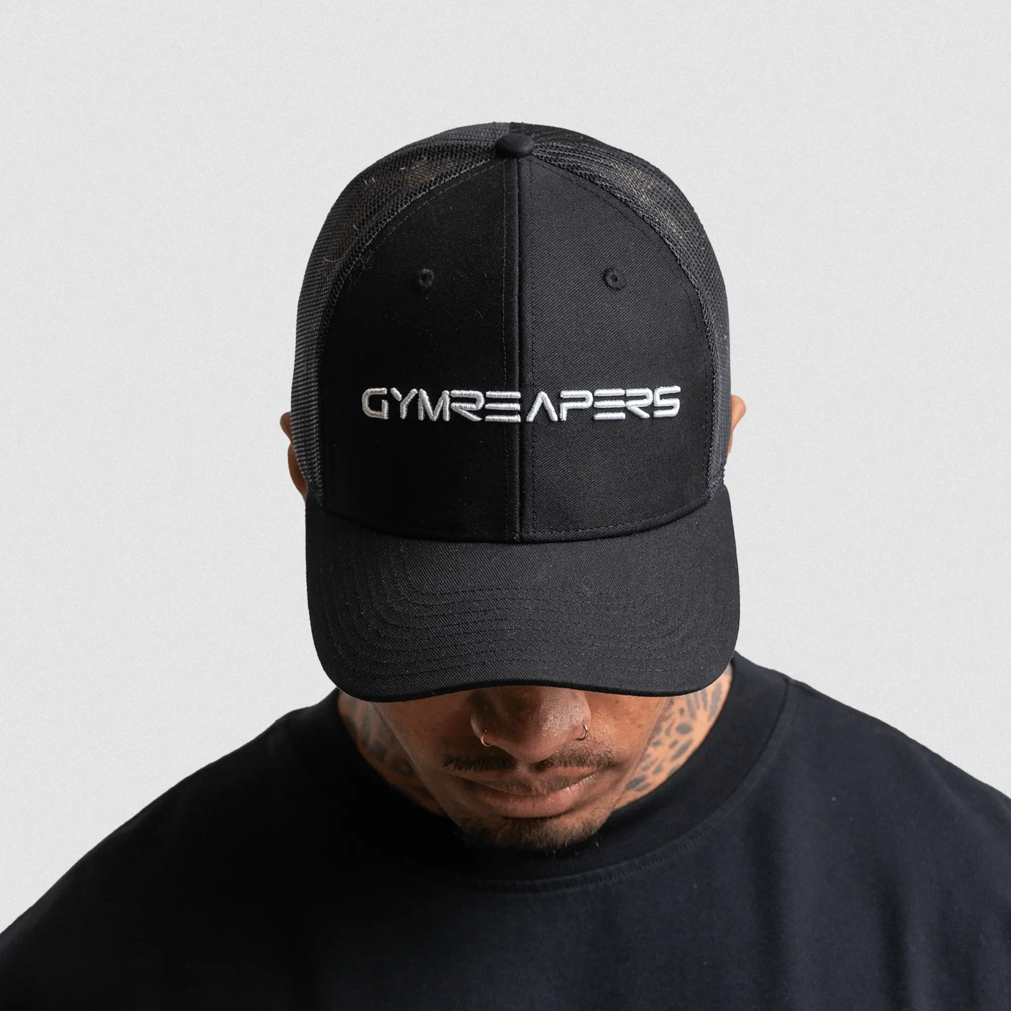 Gymreapers Core Trucker Hat - Black/White - Image 4