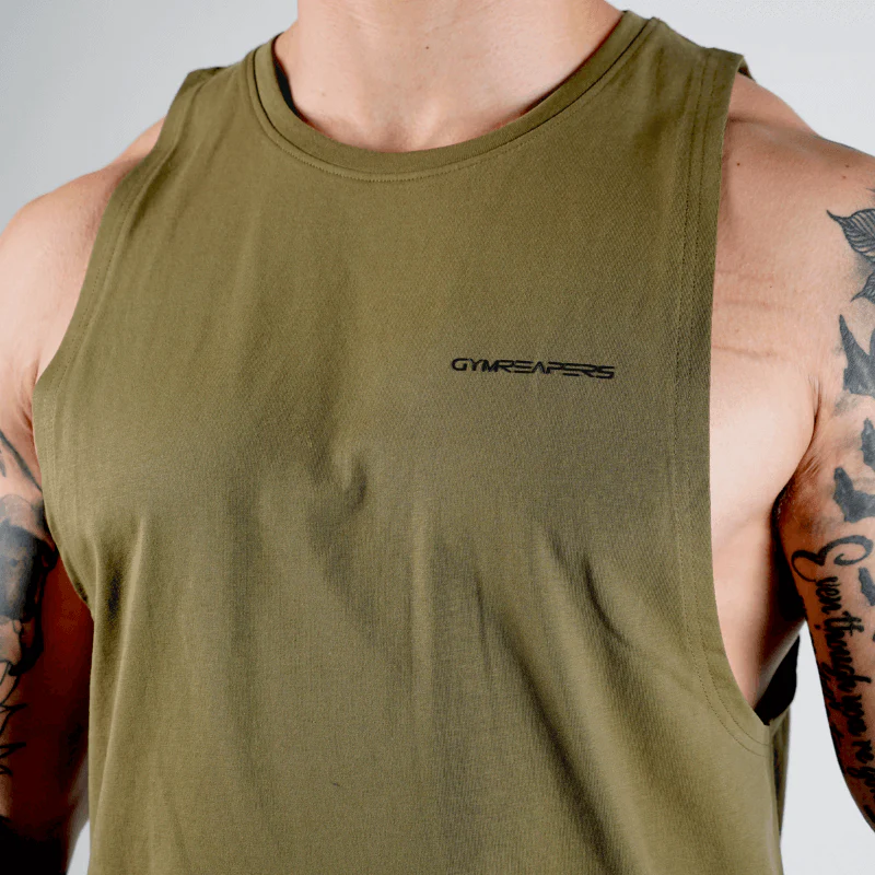 Gymreapers Muscle Tank - OD Green - Image 3
