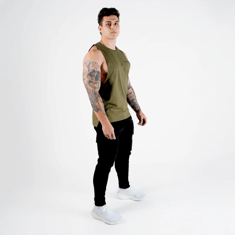 Gymreapers Muscle Tank - OD Green - Image 4