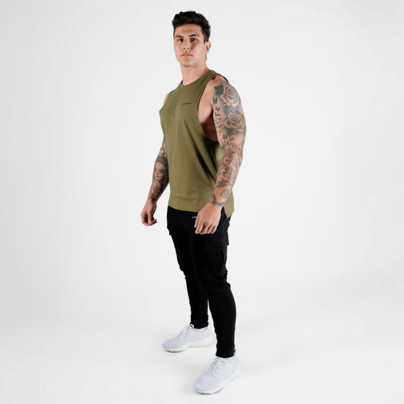 Gymreapers Muscle Tank - OD Green - Image 5