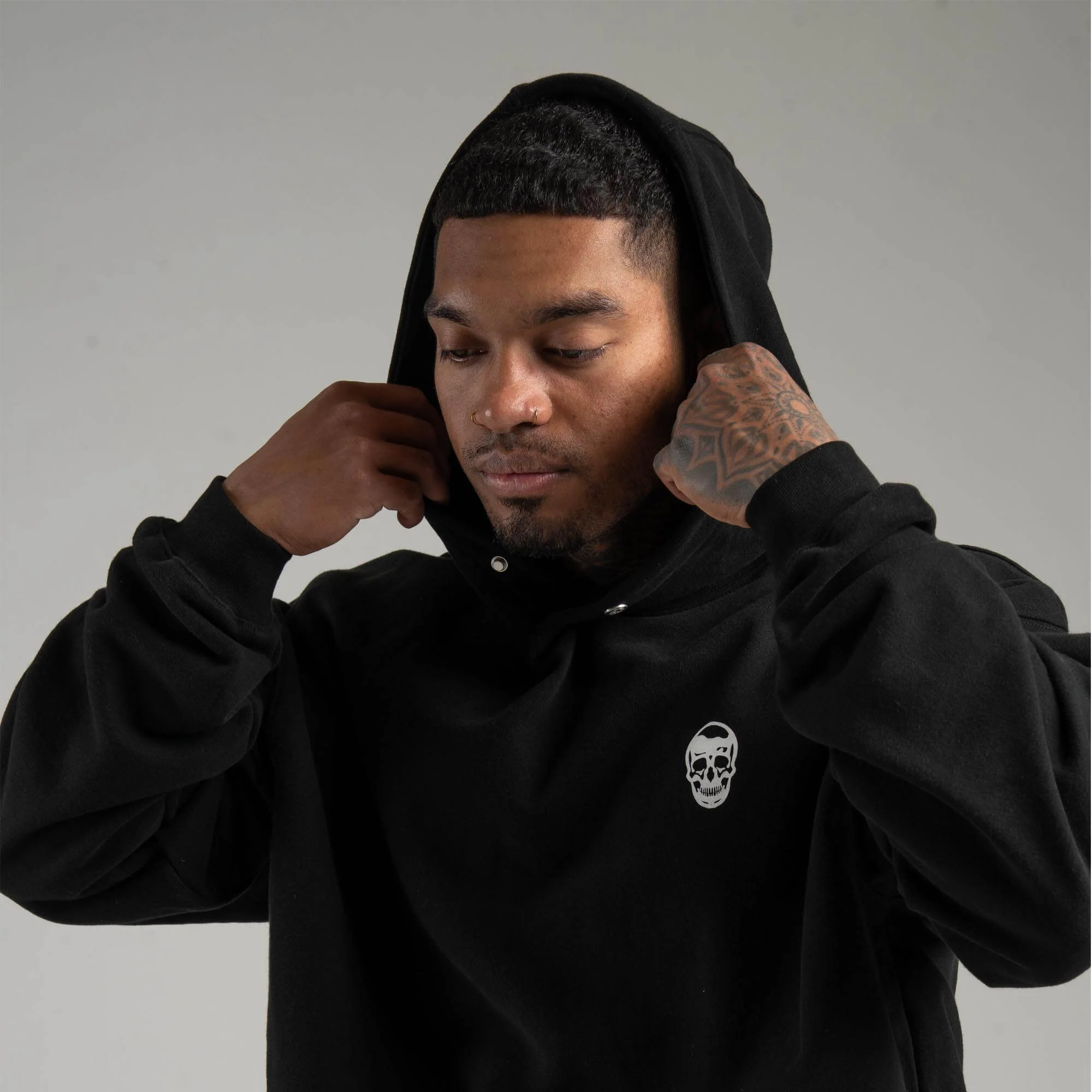 Heavyweight Hoodie - Black/White - Image 5