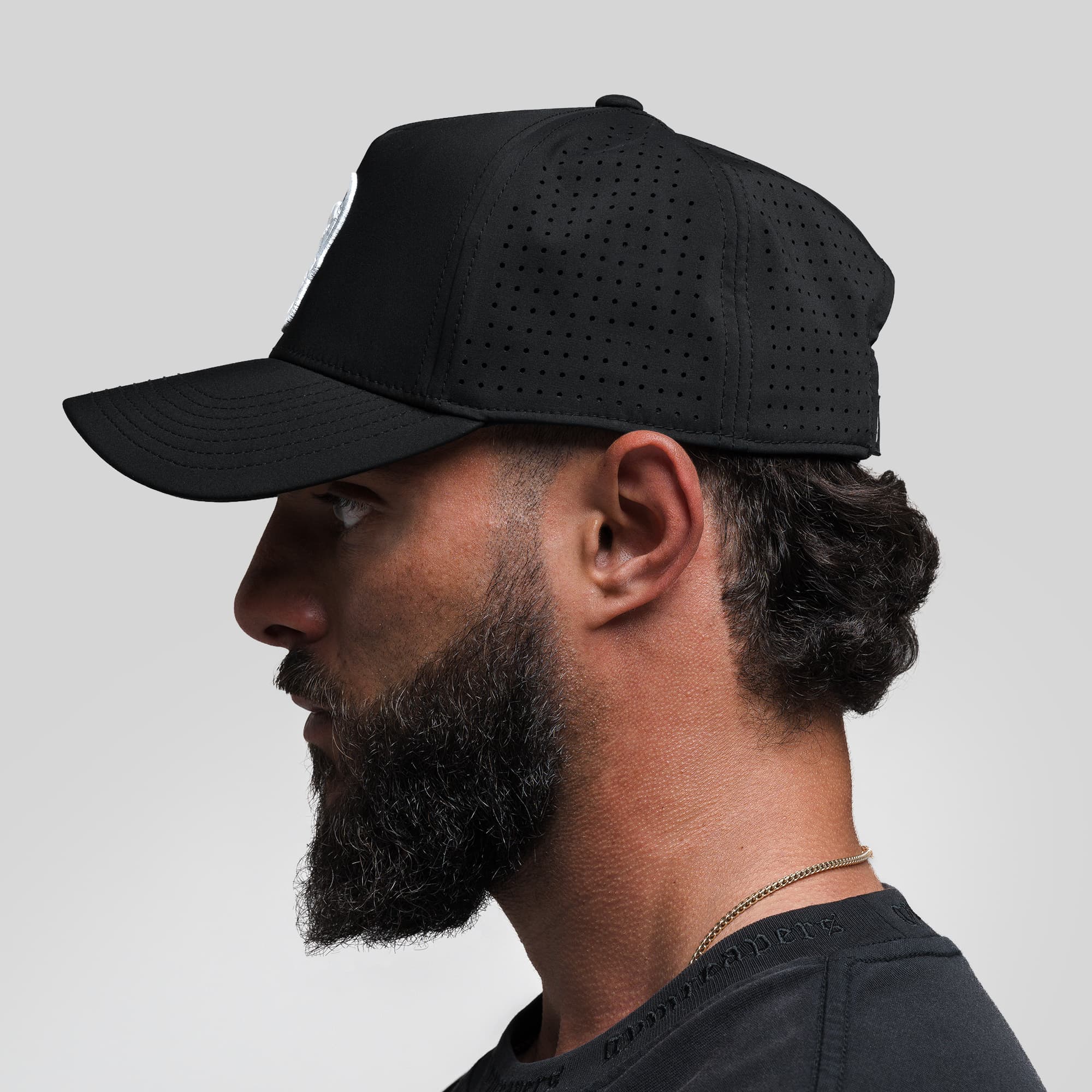 Hybrid Performance 5-Panel Hat - Black/White - Image 7