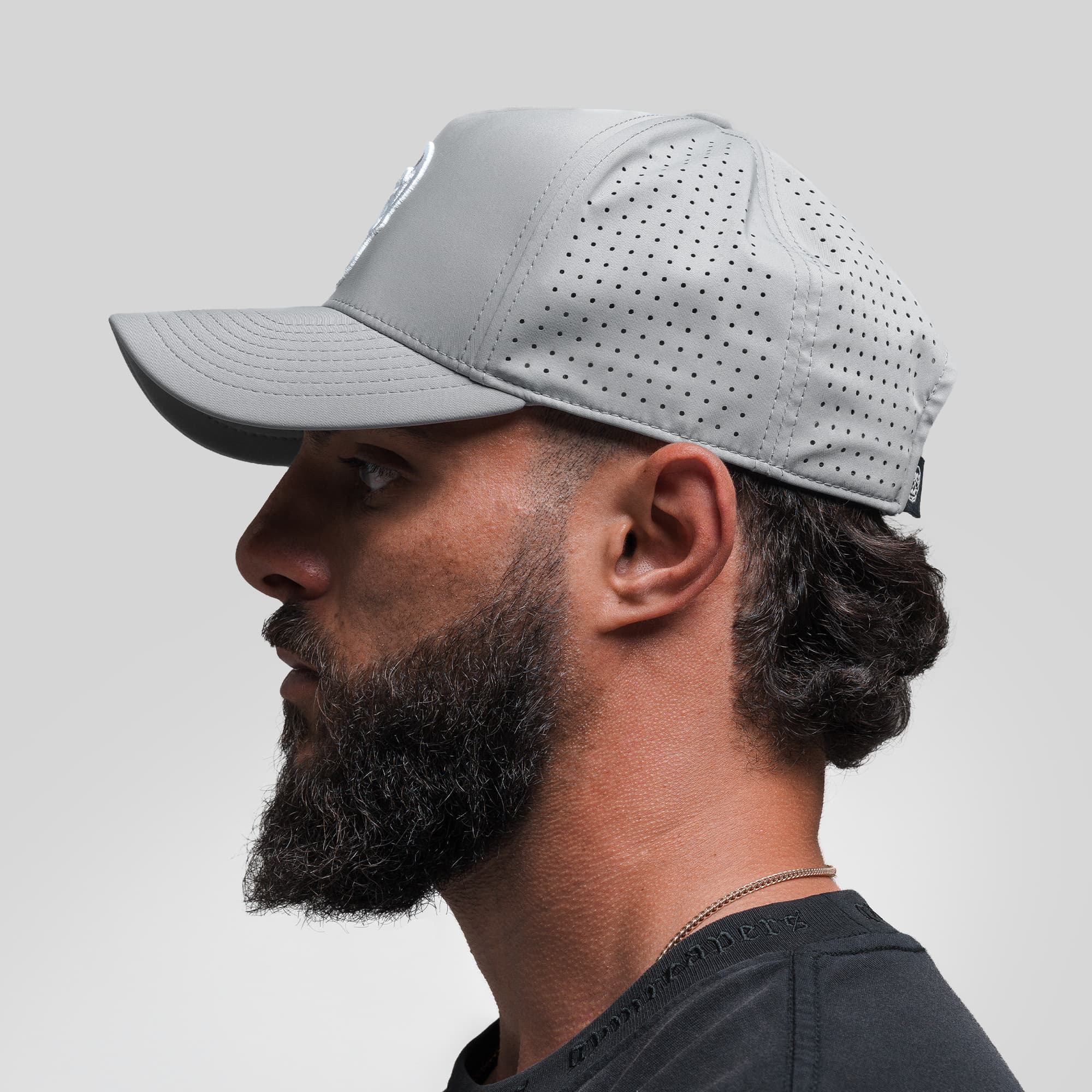 Hybrid Performance 5-Panel Hat - Gray/White - Image 7