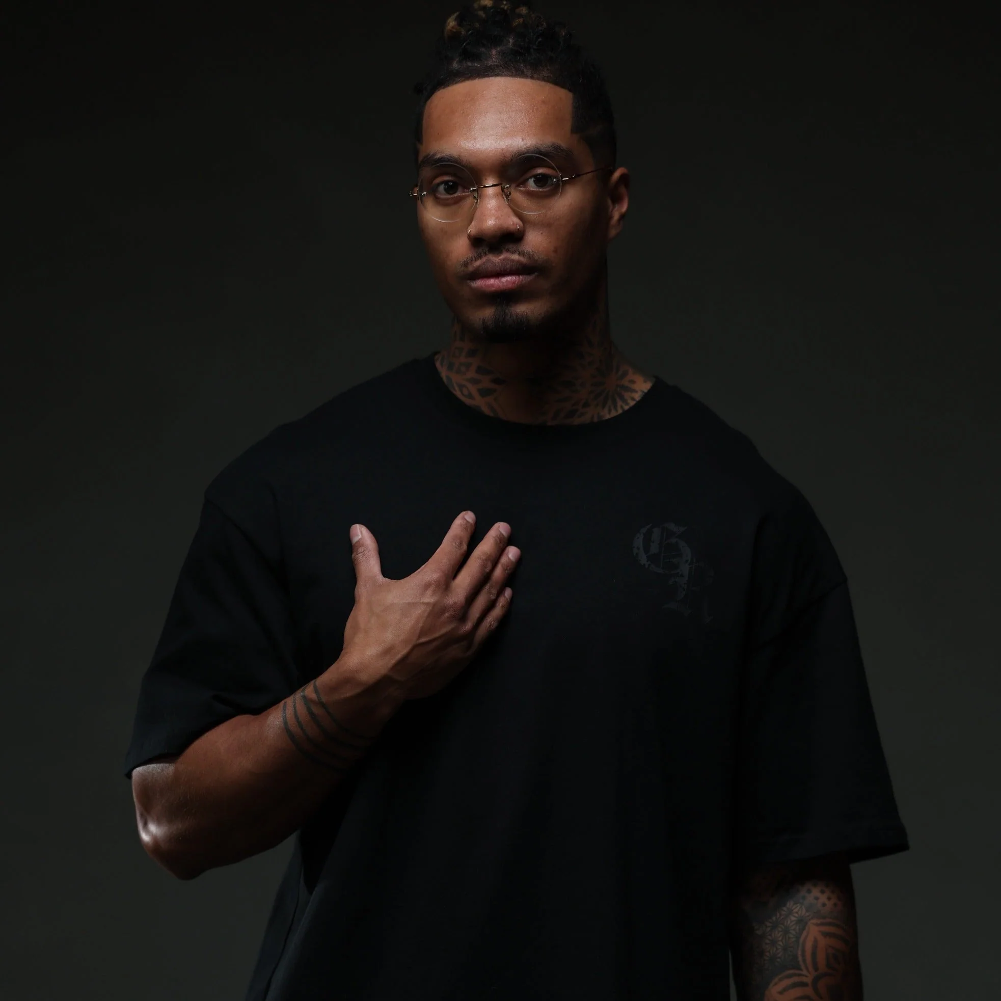 Initial Tee - Black/Black - Image 4