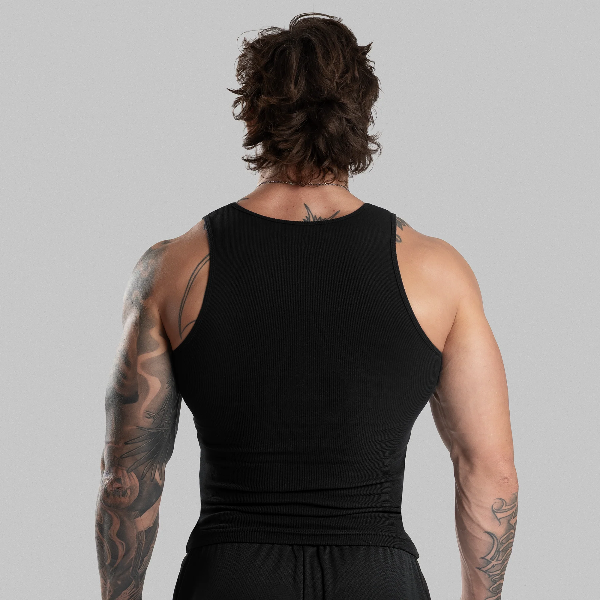 Men's Ribbed Tank 3-Pack - Black - Image 3
